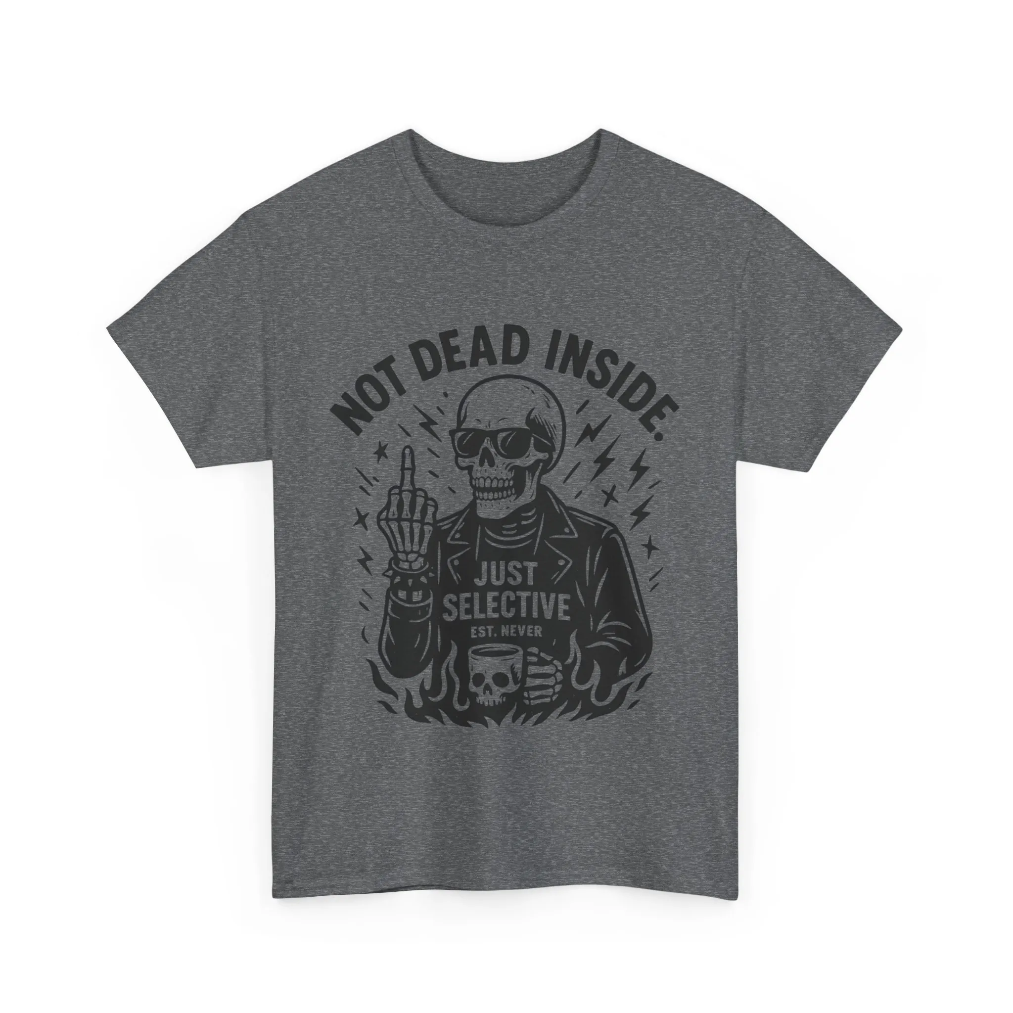Mens Dark Humor Graphic Shirt, Not Dead Inside, Funny Graphic Shirt for Casual Wear, Gifts for Him, Halloween, Occasions, Funny Skeleton Tee - Image 16