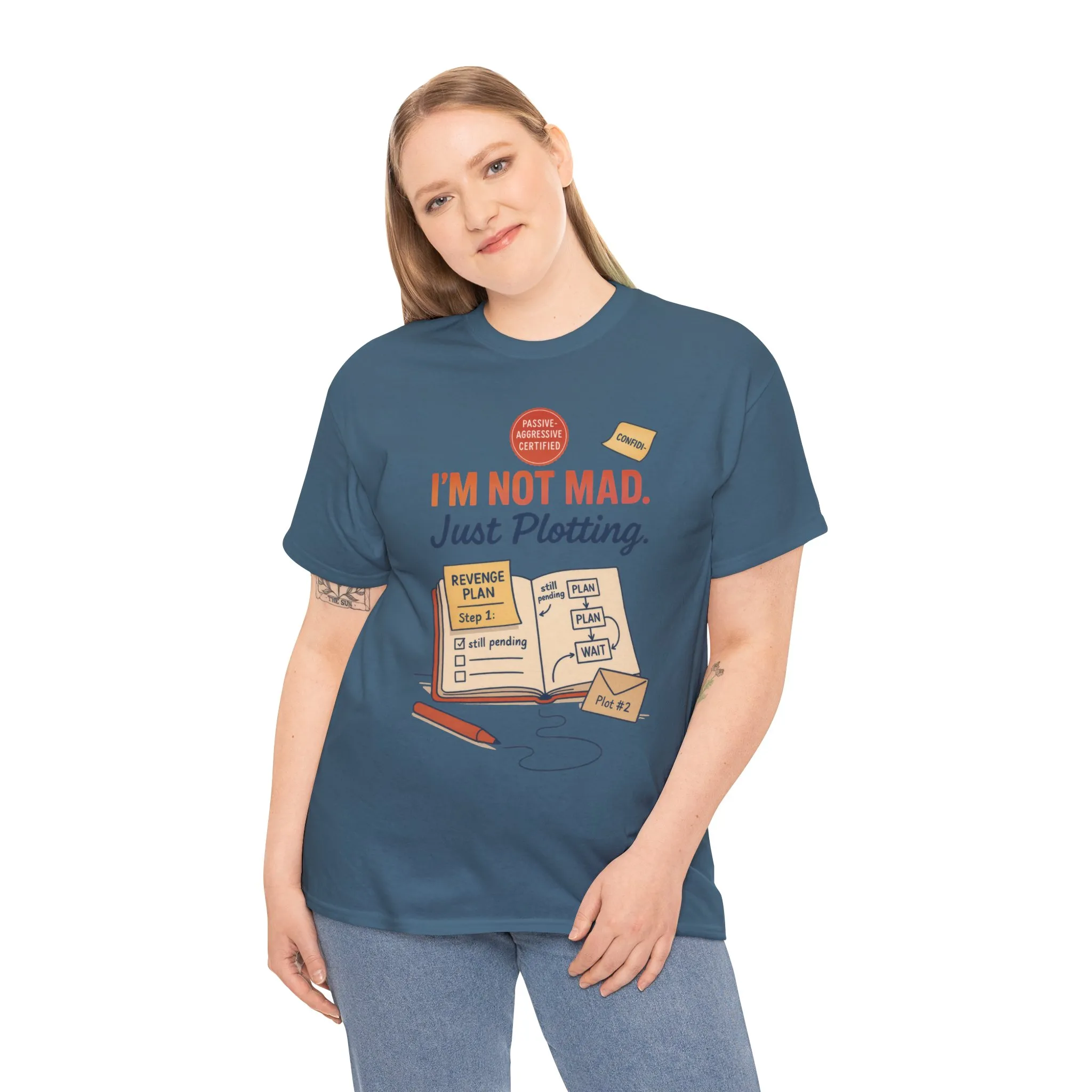 Sarcastic Women's T-Shirt, I'm Not Mad Just Plotting, Funny Passive Aggressive Revenge Tee, Funny Women's Heavy Cotton Tee, Humor Apparel - Image 33