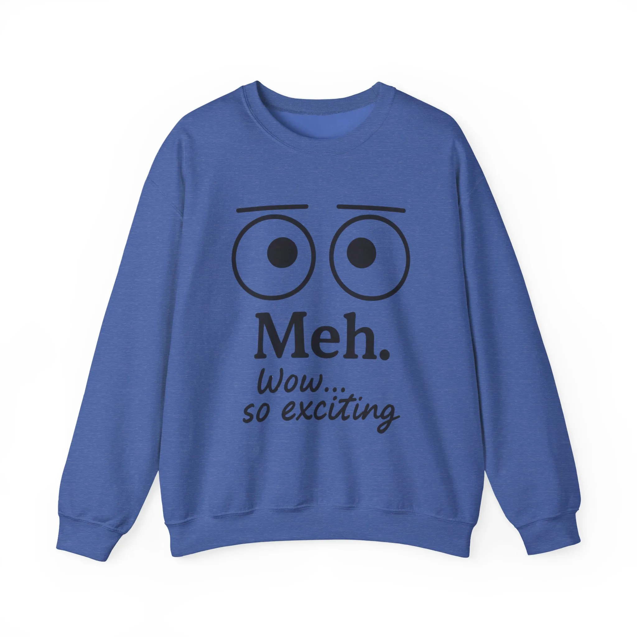 Mens Heavy Blend Crewneck with 'Meh' Design, Comfortable Apparel for Everyday Wear, Perfect for Relaxing - Image 2