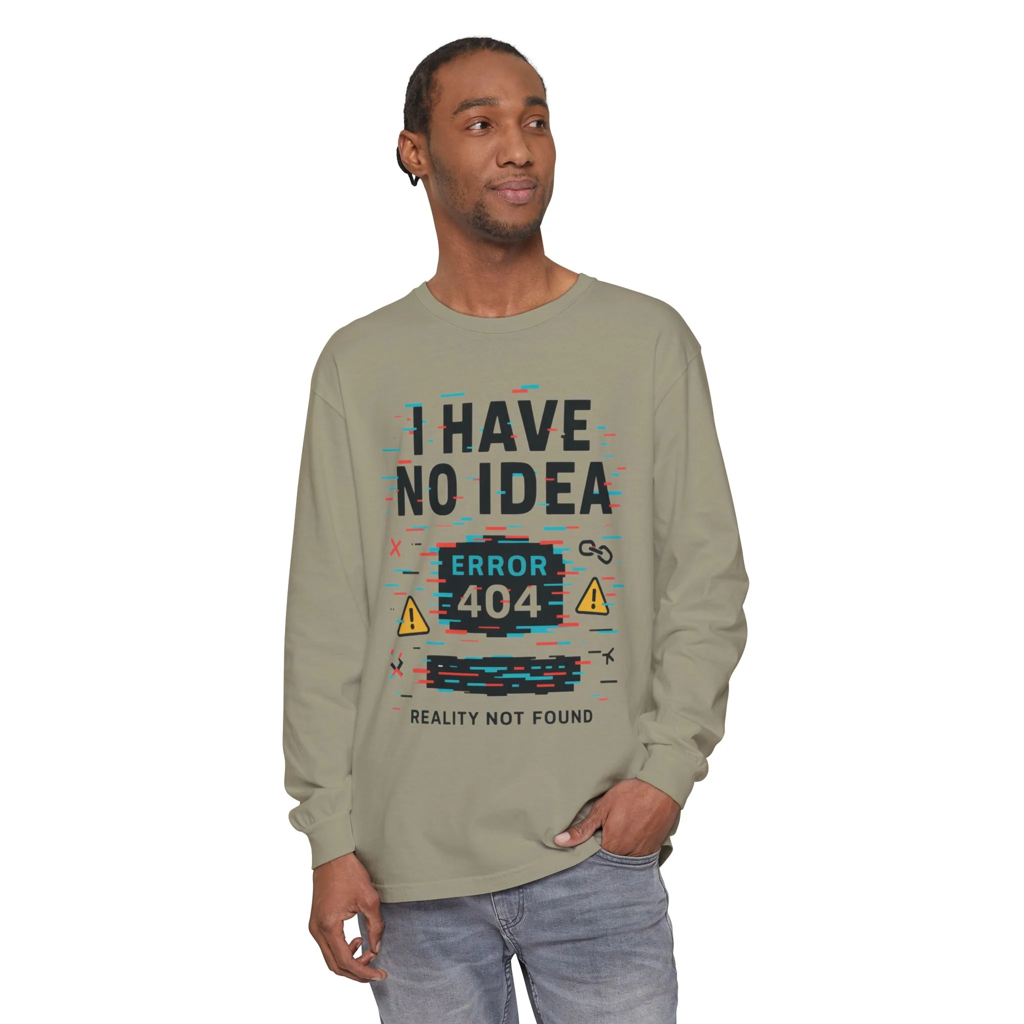 Unisex Long Sleeve T-Shirt, Funny Error 404 Graphic Tee, Internet Humor, Geeky Apparel, Quirky Humor Shirt, Gift for Tech Lovers - Image 8