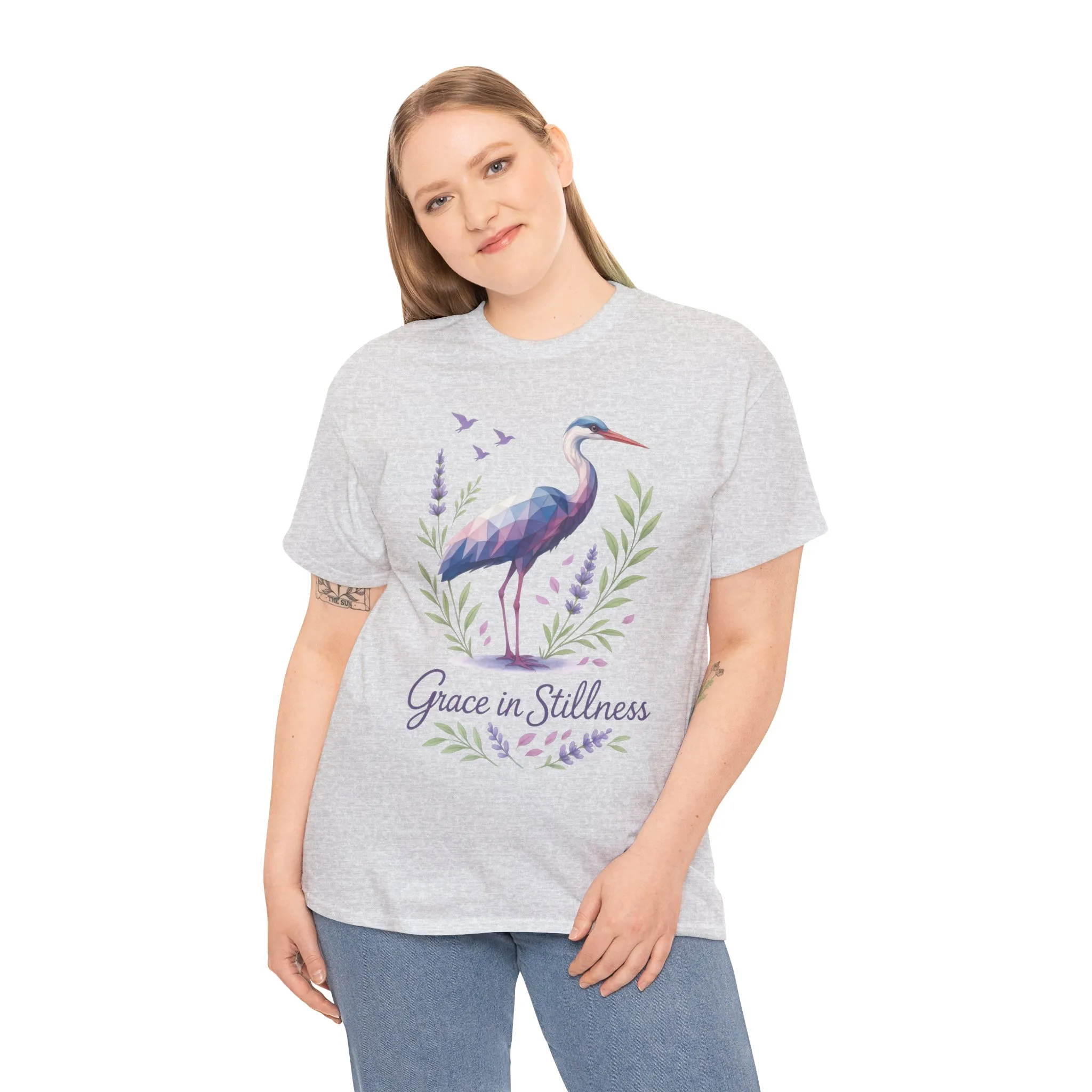 Polygonal Heron Graphic Shirt, Womens Artistic Bird Tee, Nature-Inspired Minimalist Design, Geometric Crane Tee, Bird Lovers Gift - Image 33