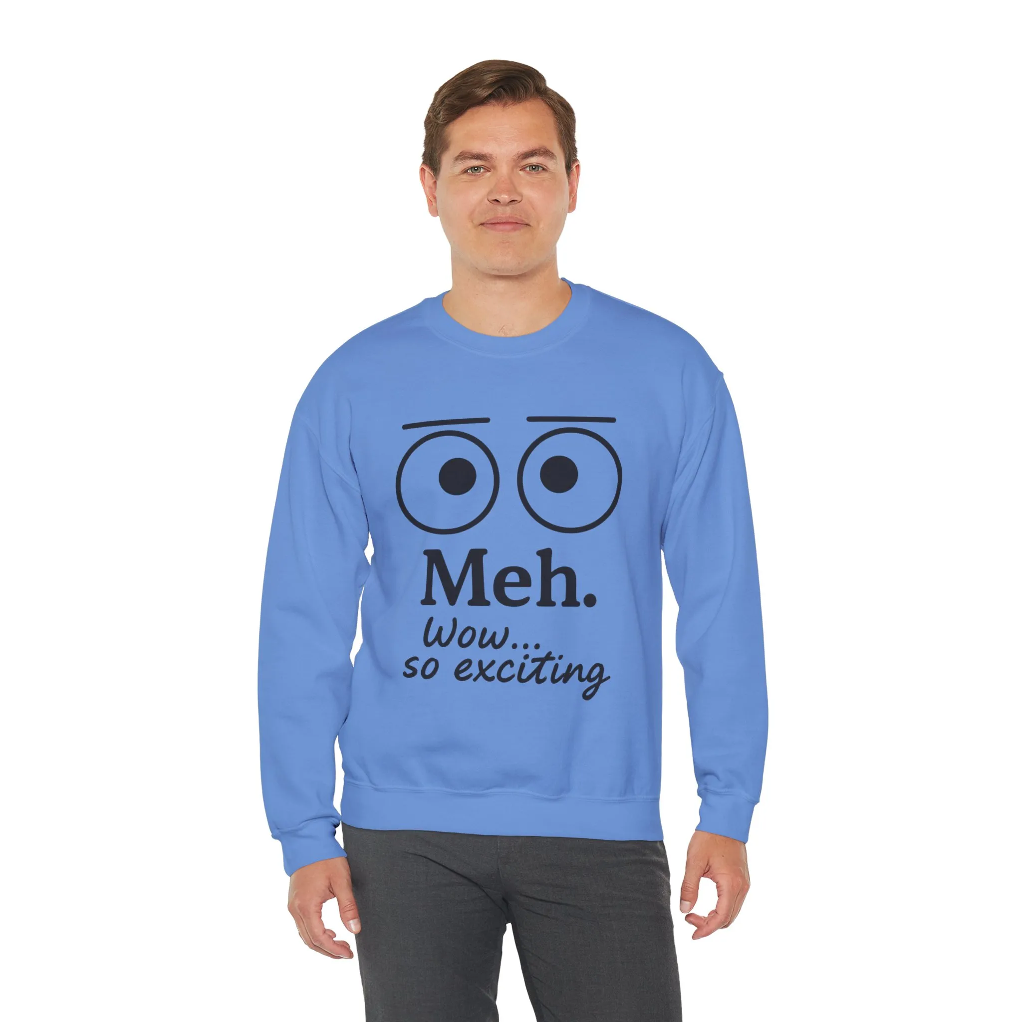 Mens Heavy Blend Crewneck with 'Meh' Design, Comfortable Apparel for Everyday Wear, Perfect for Relaxing - Image 33