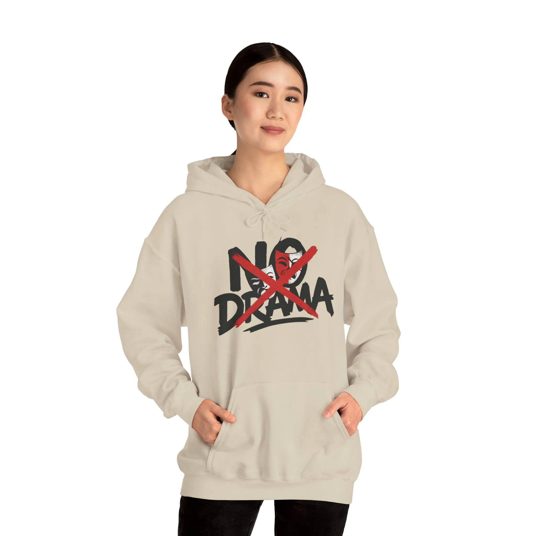 No Drama Womens Hooded Sweatshirt, Cozy Hoodie, Casual Gift, Relaxed Style, Everyday Wear, Funny Sweatshirt - Image 43