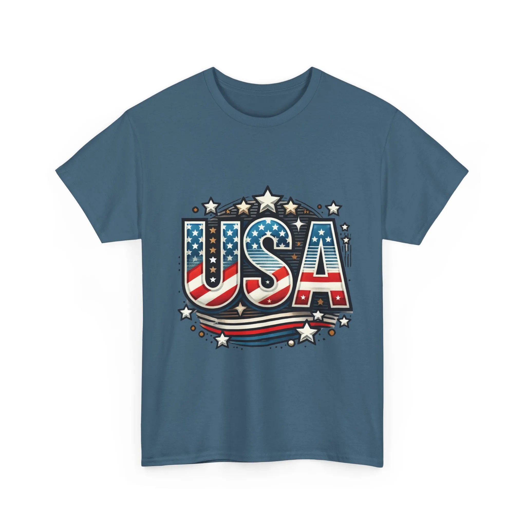 Patriotic USA T-Shirt, Unisex Heavy Cotton Tee for Independence Day, Memorial Day, 4th of July, Casual Wear, Gifts - Image 19