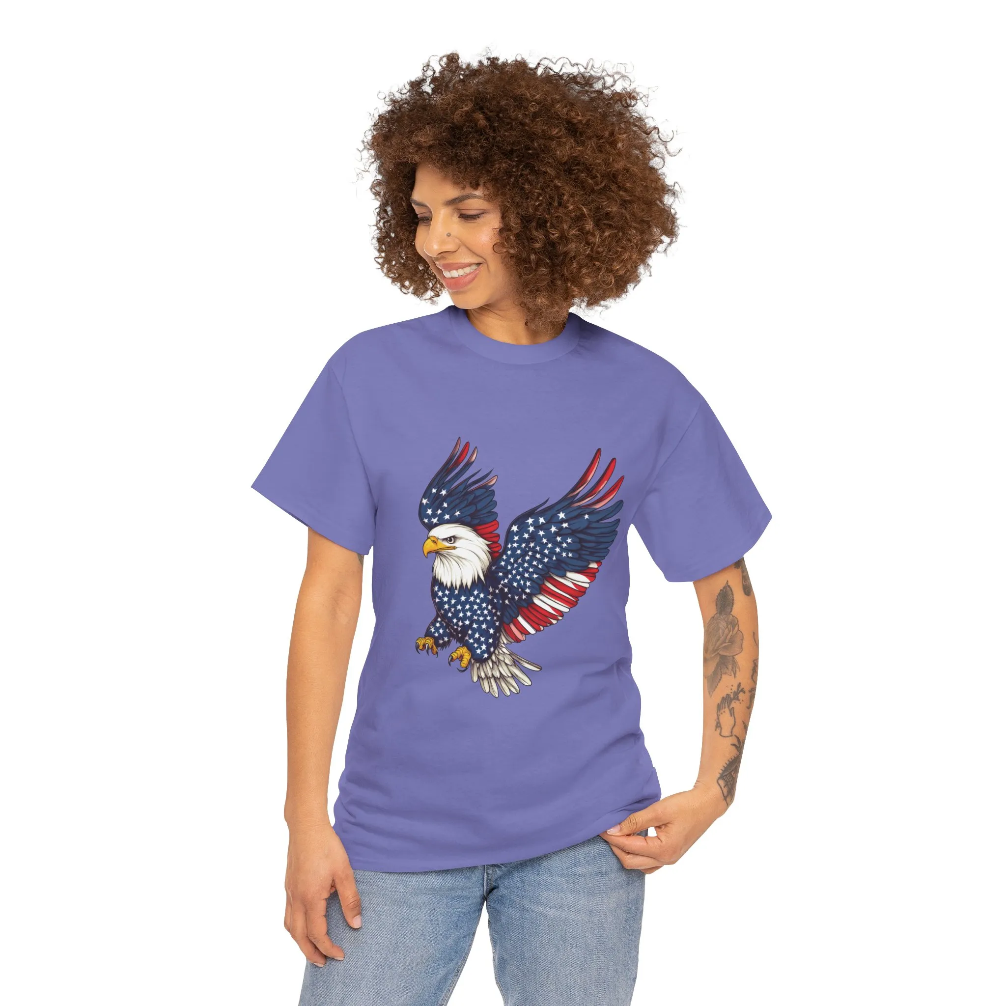 Patriotic Eagle Tee, Unisex Heavy Cotton T-Shirt for Independence Day, Memorial Day, Veterans Day, Gift for Nature Lovers, Casual Wear - Image 30