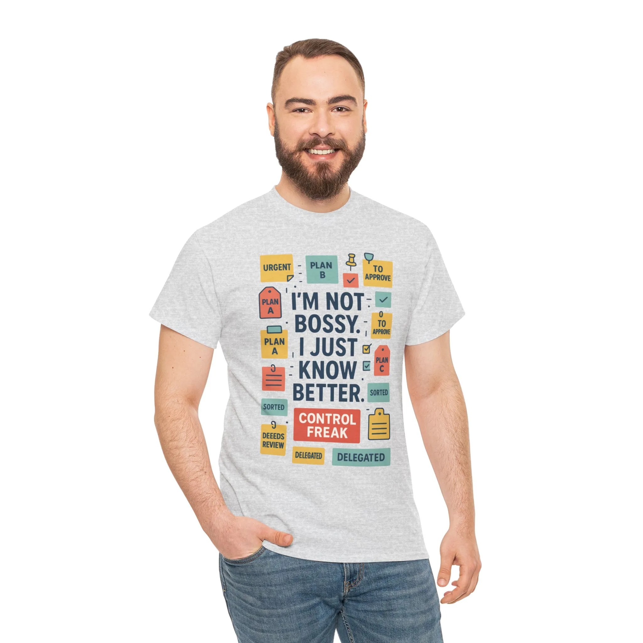 Funny Men's Control Freak T-Shirt, Perfect for Bossy Friends, Gift for Leaders, Fun Office Humor, Sarcastic Productivity Tee for Him - Image 5