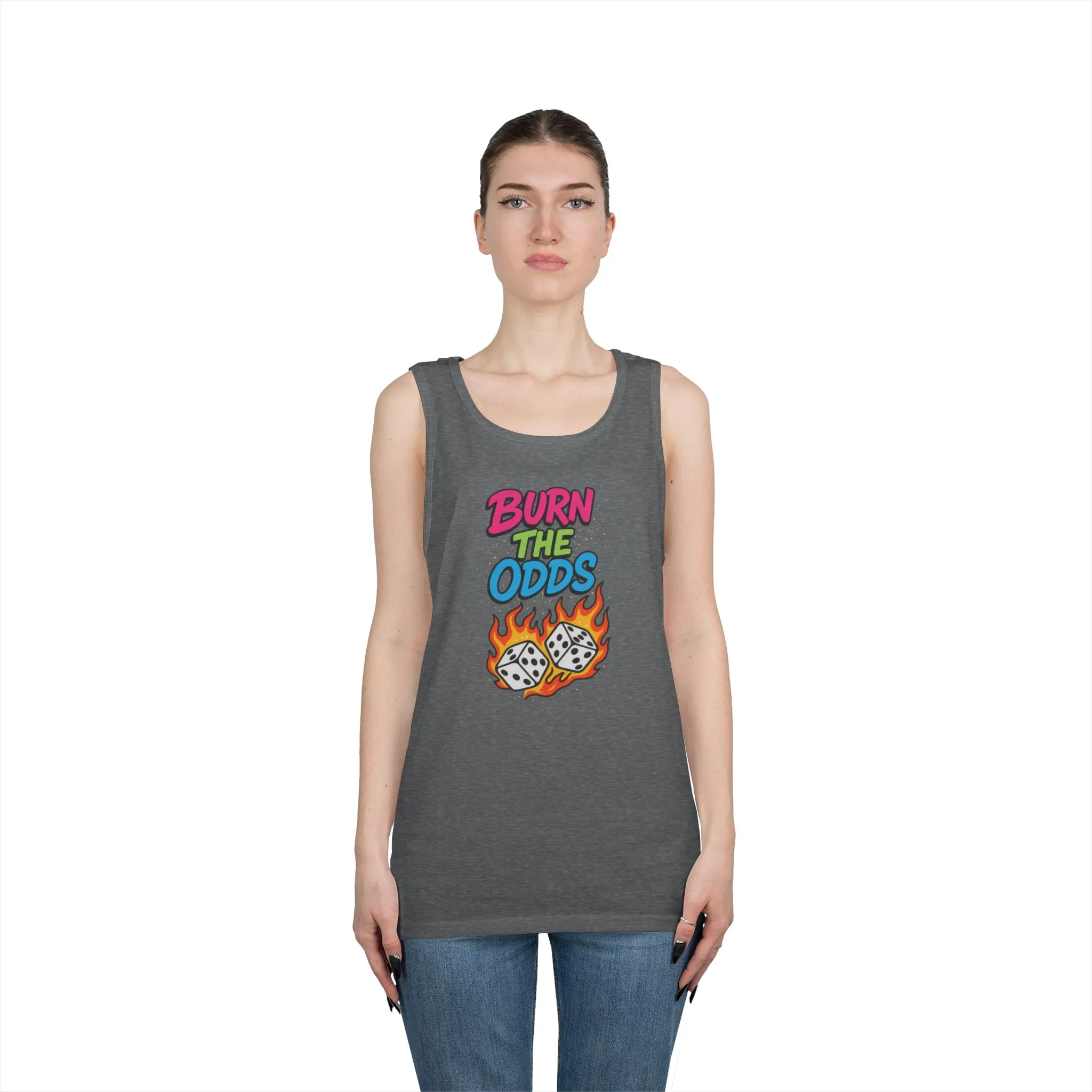 Burn the Odds Tank Top, Casual Summer Wear, Gaming Gift, Dice Design Tee, Gift for Gamers, Funny Tank, Perfect for Parties - Image 14