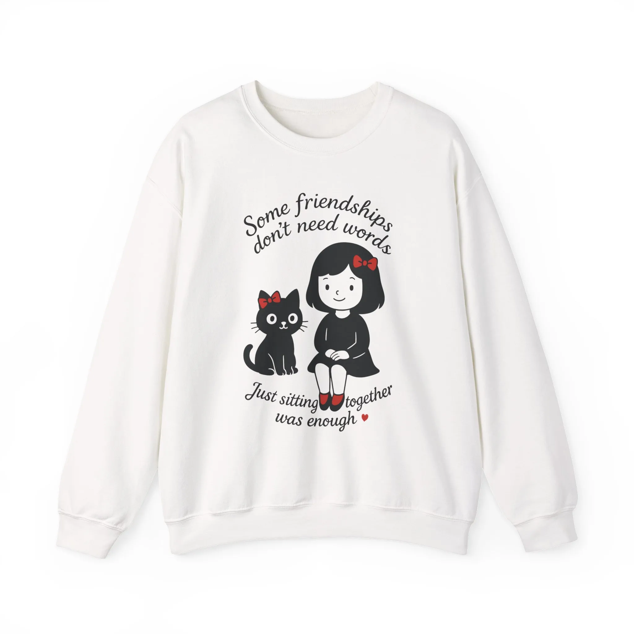 Friendship Womens Sweatshirt - Cozy Womens Crewneck with Cute Cat Design, Perfect Gift for Cat Lovers, Friendship Day, Casual Wear - Image 4