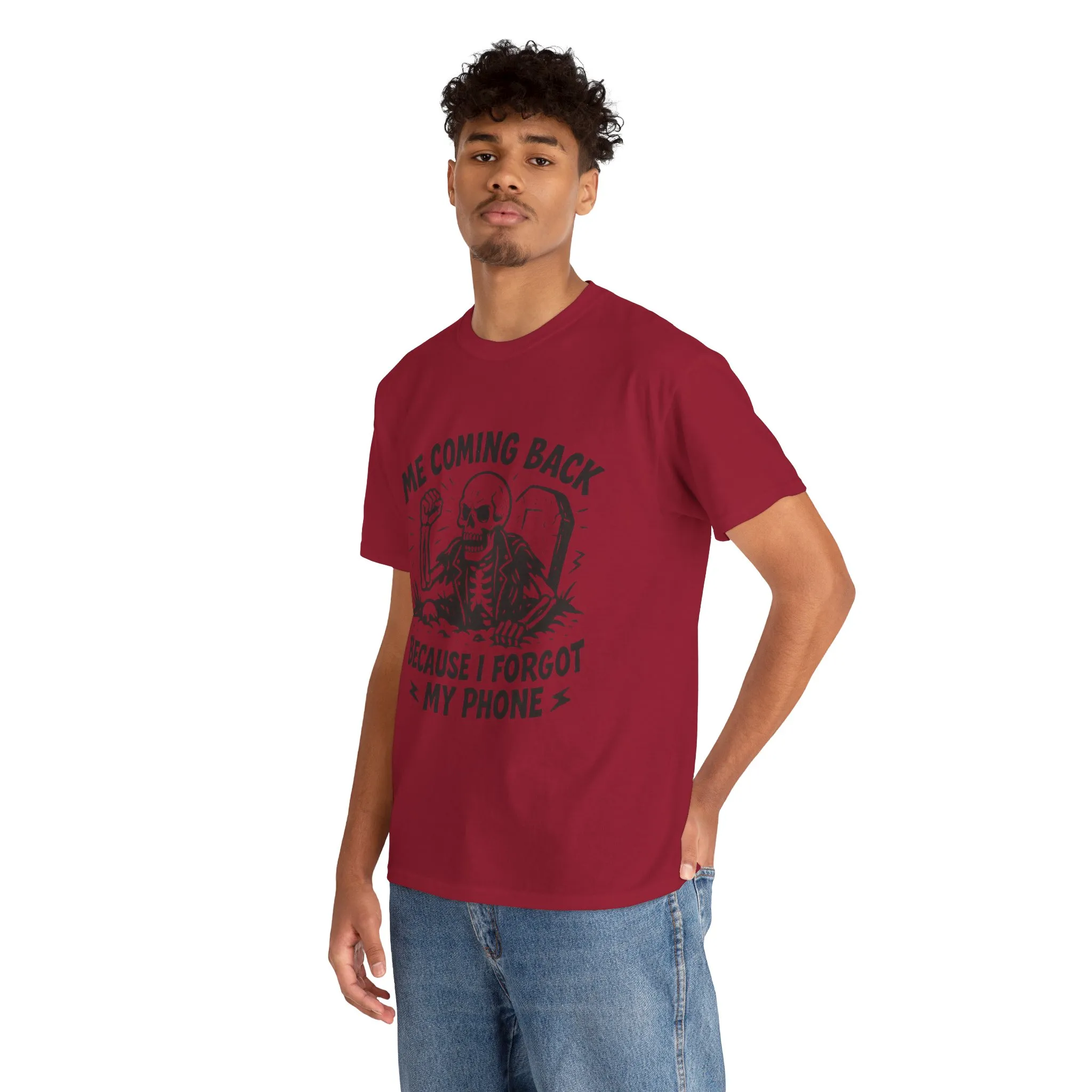 Forgot My Phone T-Shirt, Funny Skeleton Coming Back From Grave Tee, Dark Humor Shirt for Men, Humor Tee, funny skull shirt - Image 36