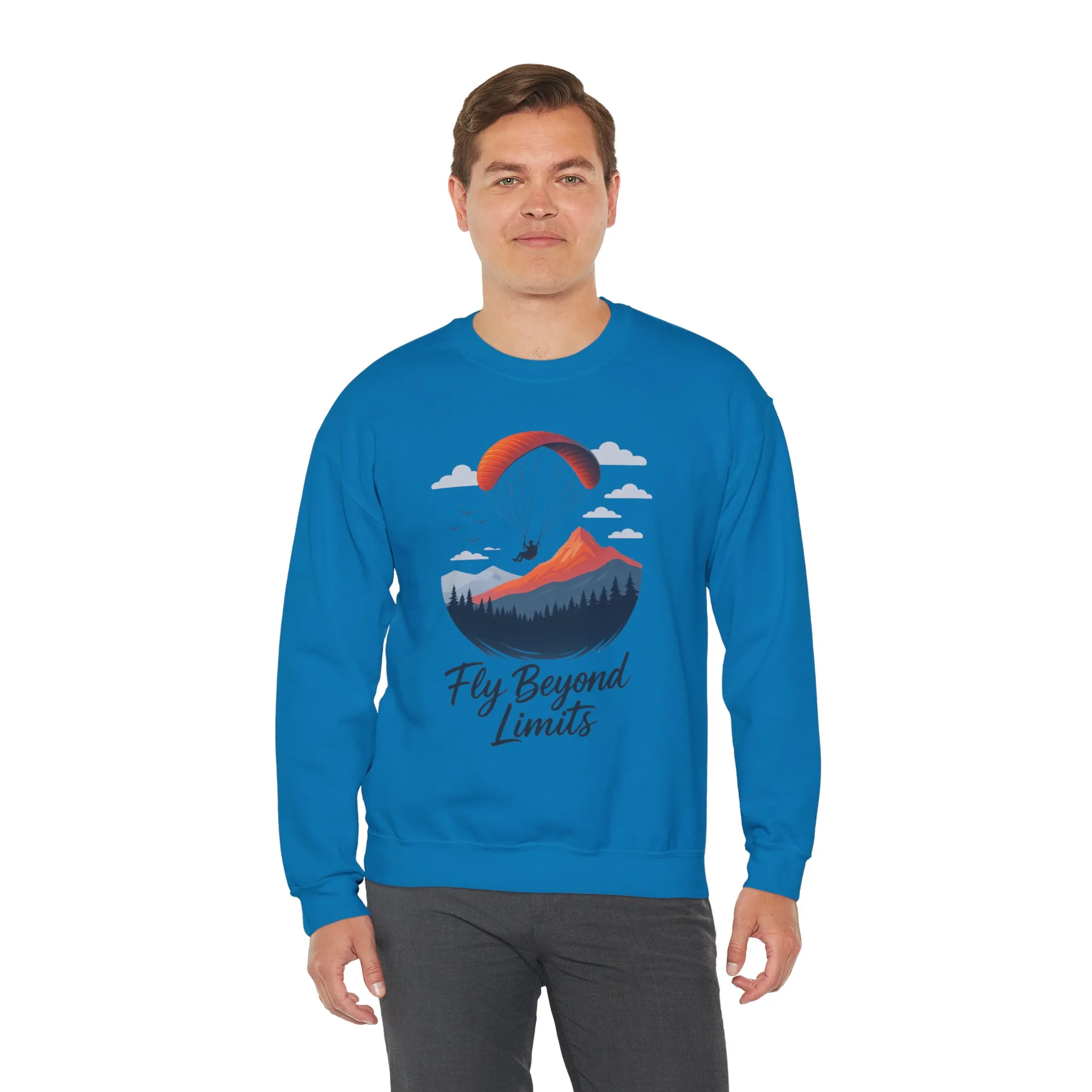 Adventure Inspiration Crewneck Sweatshirt - Fly Beyond Limits, Cozy Outdoor Outfit, Gift for Adventurers, Travel, Motivation Apparel - Image 34