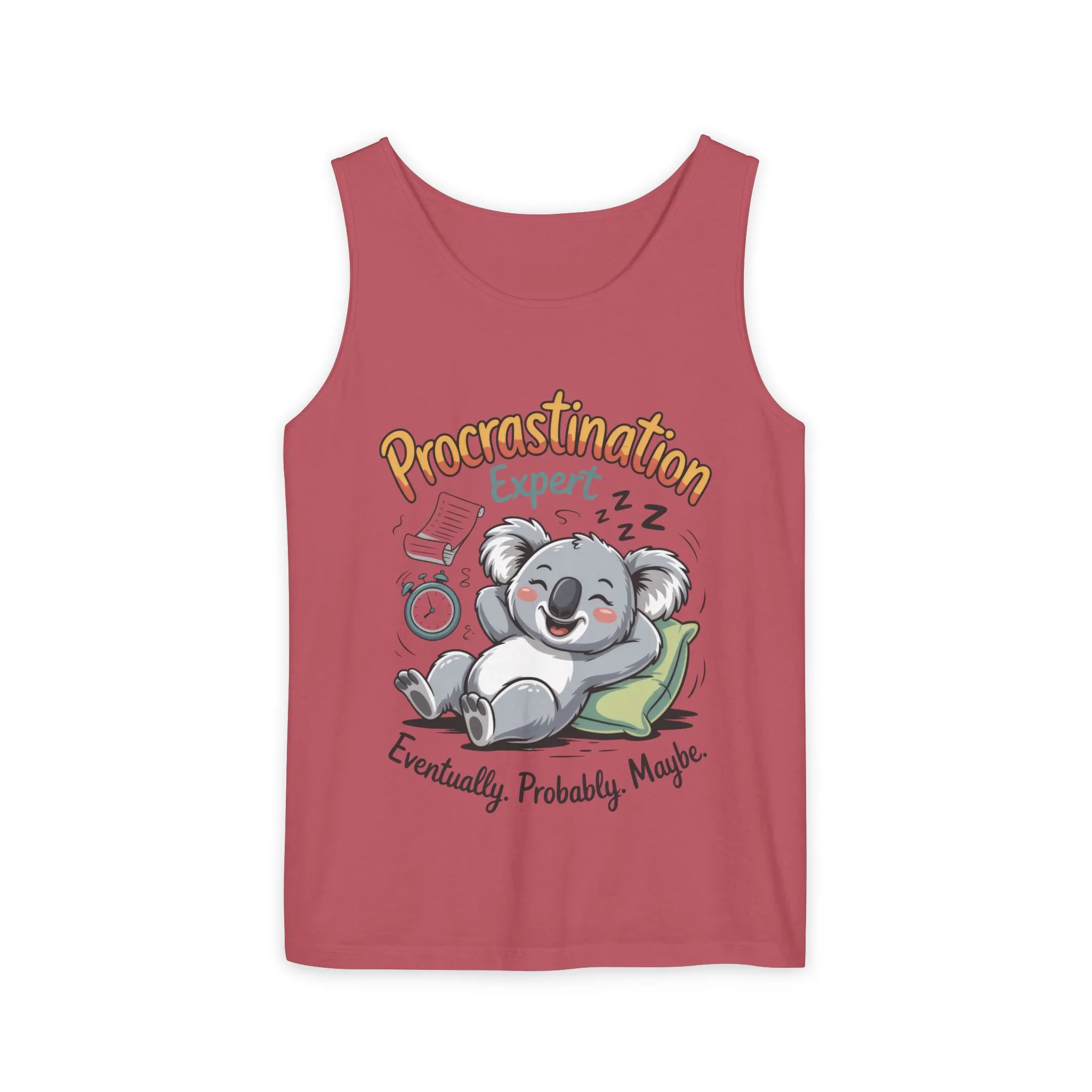 Procrastination Expert Tank Top, Funny Gift for Lazy Days, Relaxed Fit Tee, Casual Summer Wear, Koala Graphic Top, Motivational Apparel - Image 17