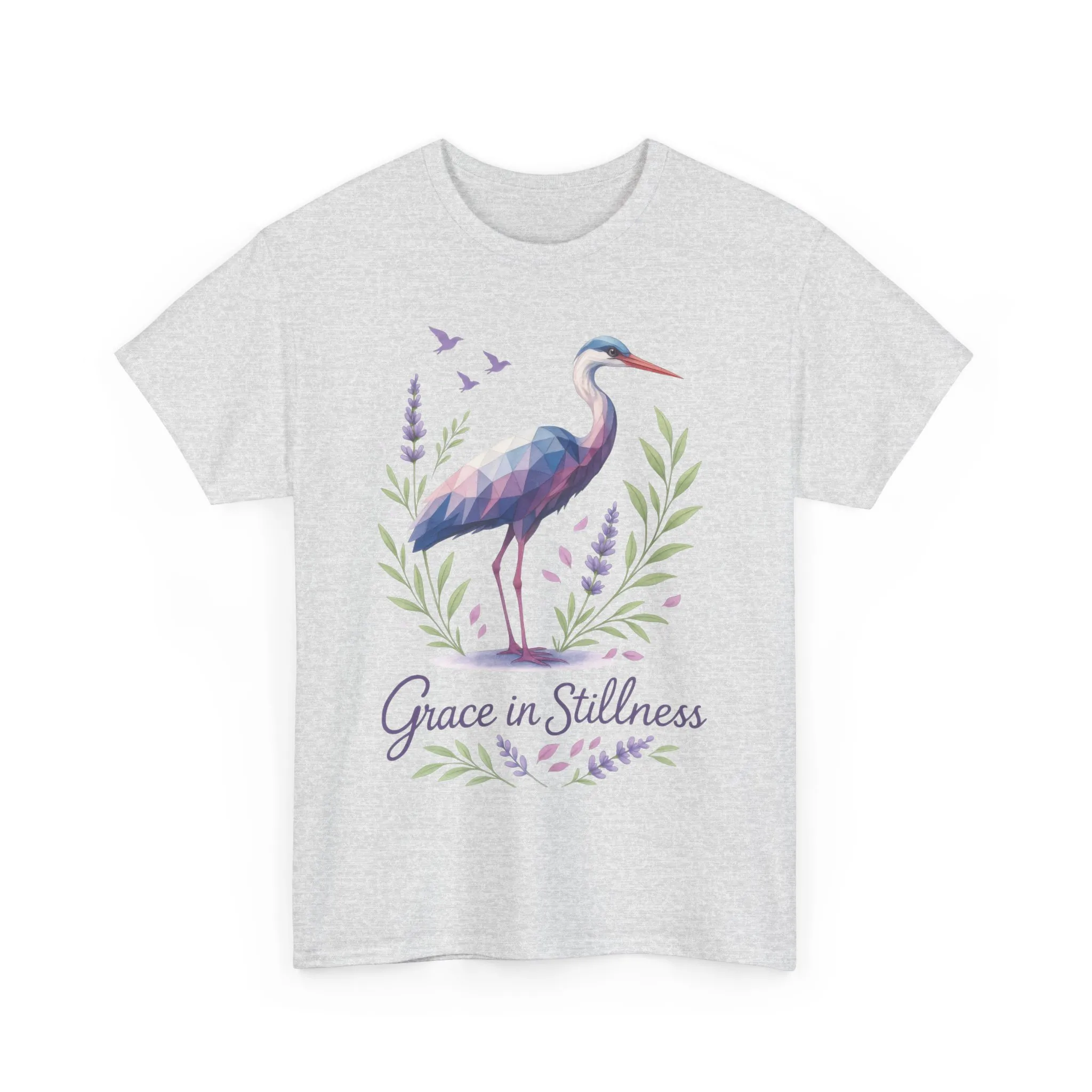 Polygonal Heron Graphic Shirt, Womens Artistic Bird Tee, Nature-Inspired Minimalist Design, Geometric Crane Tee, Bird Lovers Gift - Image 31