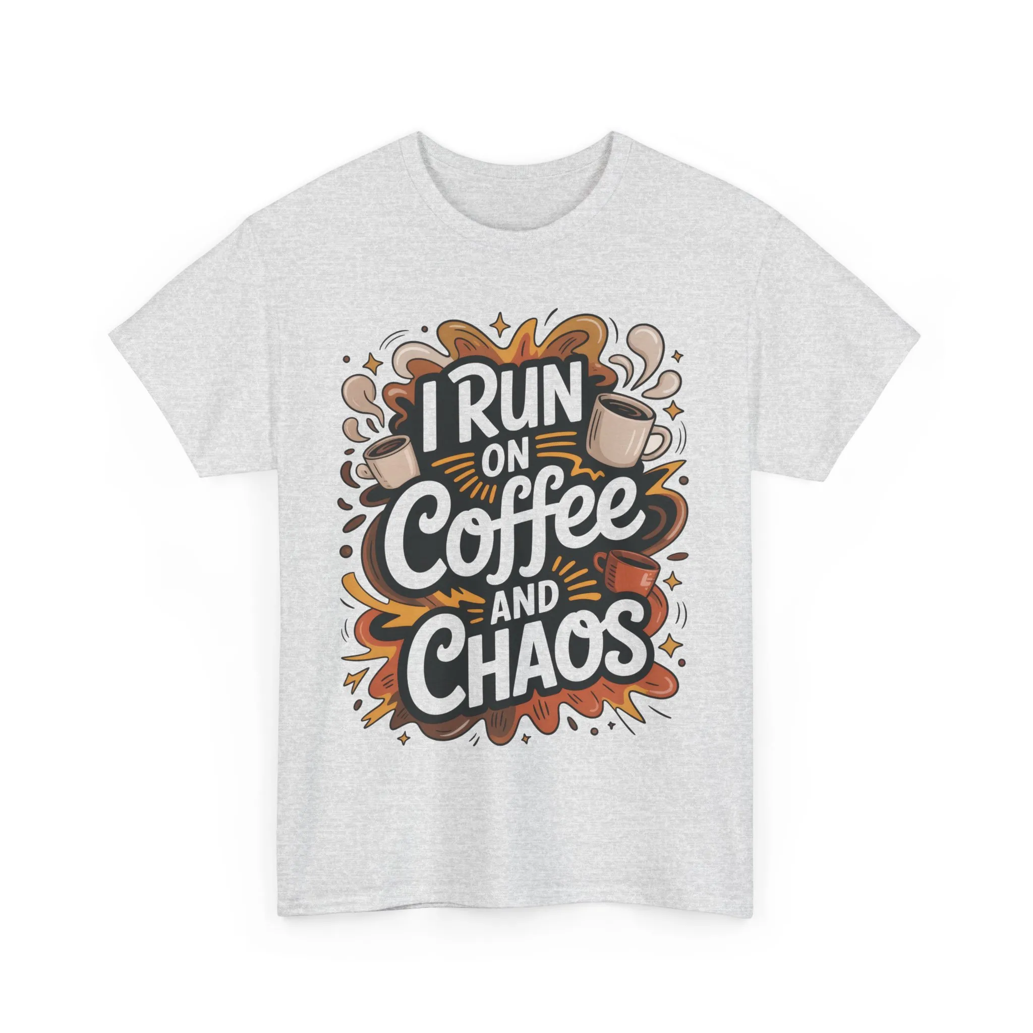 Run on Coffee and Chaos Tee, Unisex Cotton T-Shirt, Coffee Lover Gift, Casual Wear, Perfect for Relaxing Days - Image 21