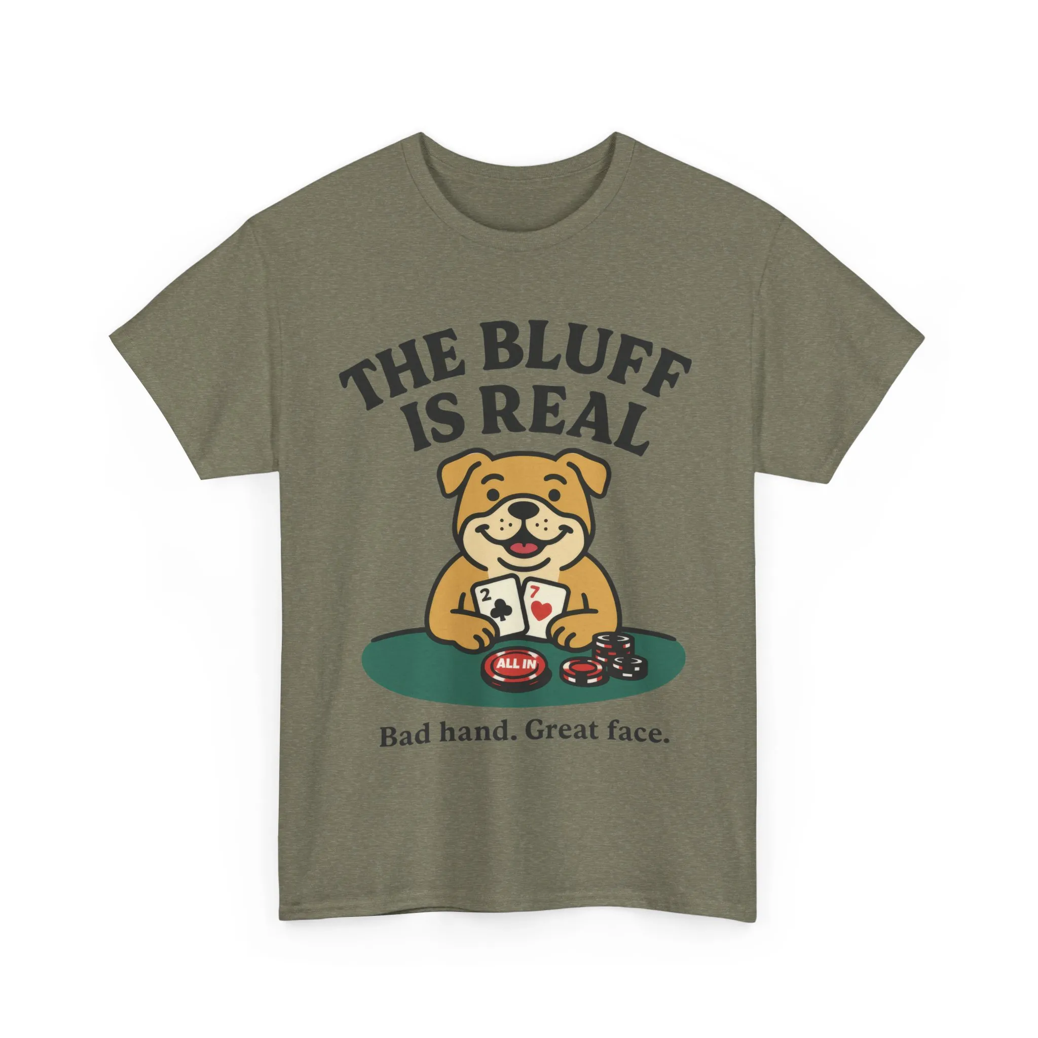 Funny Dog Poker Tee, The Bluff is Real, Animal Lover Gift, Unisex Casino Humor Gift, Poker Night Apparel, Cute Pet Humor T-Shirt - Image 5