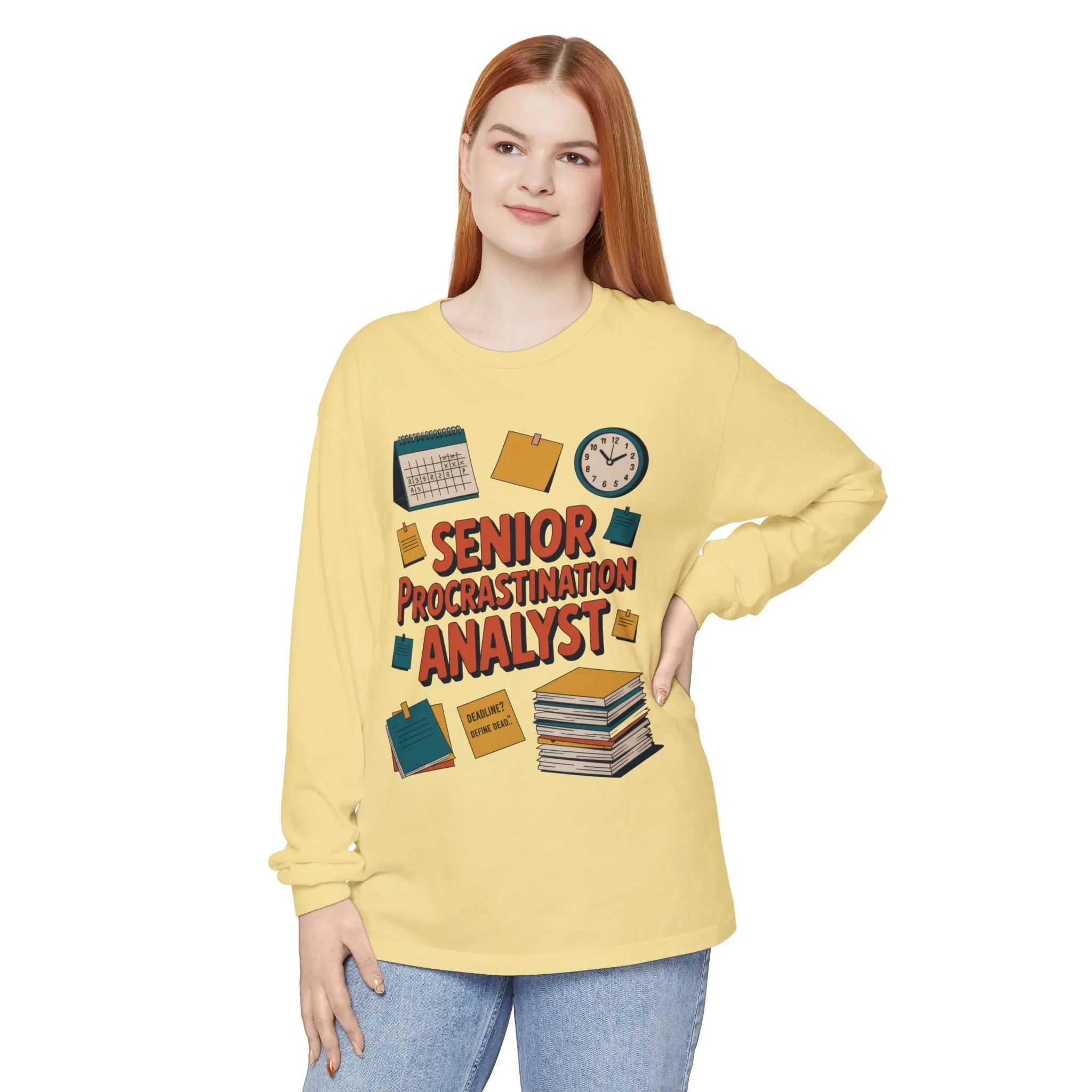 Senior Procrastination Analyst Long Sleeve Tee, Funny Work Shirt,Gift for Analysts, Office Humor, Meme Long Sleeve, Motivation Humor Apparel - Image 36