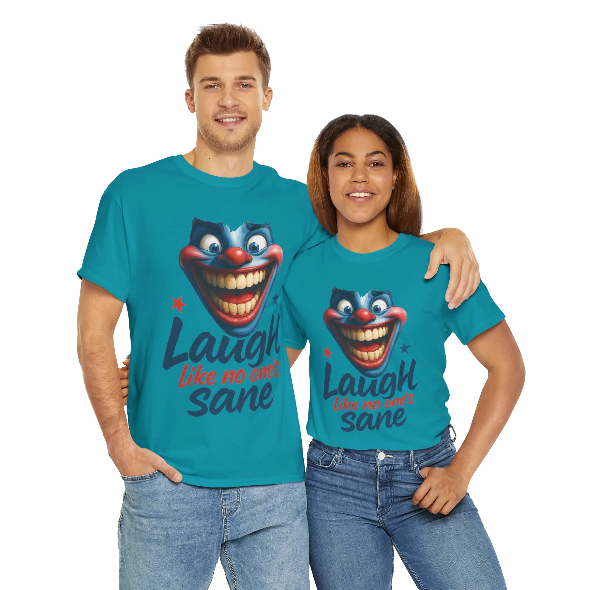 Funny Clown Face Unisex Heavy Cotton Tee, Creepy Clown Face T-Shirt, Humor T-Shirt,Clown Theme Shirt, Funny Horror Graphic Tee - Image 18