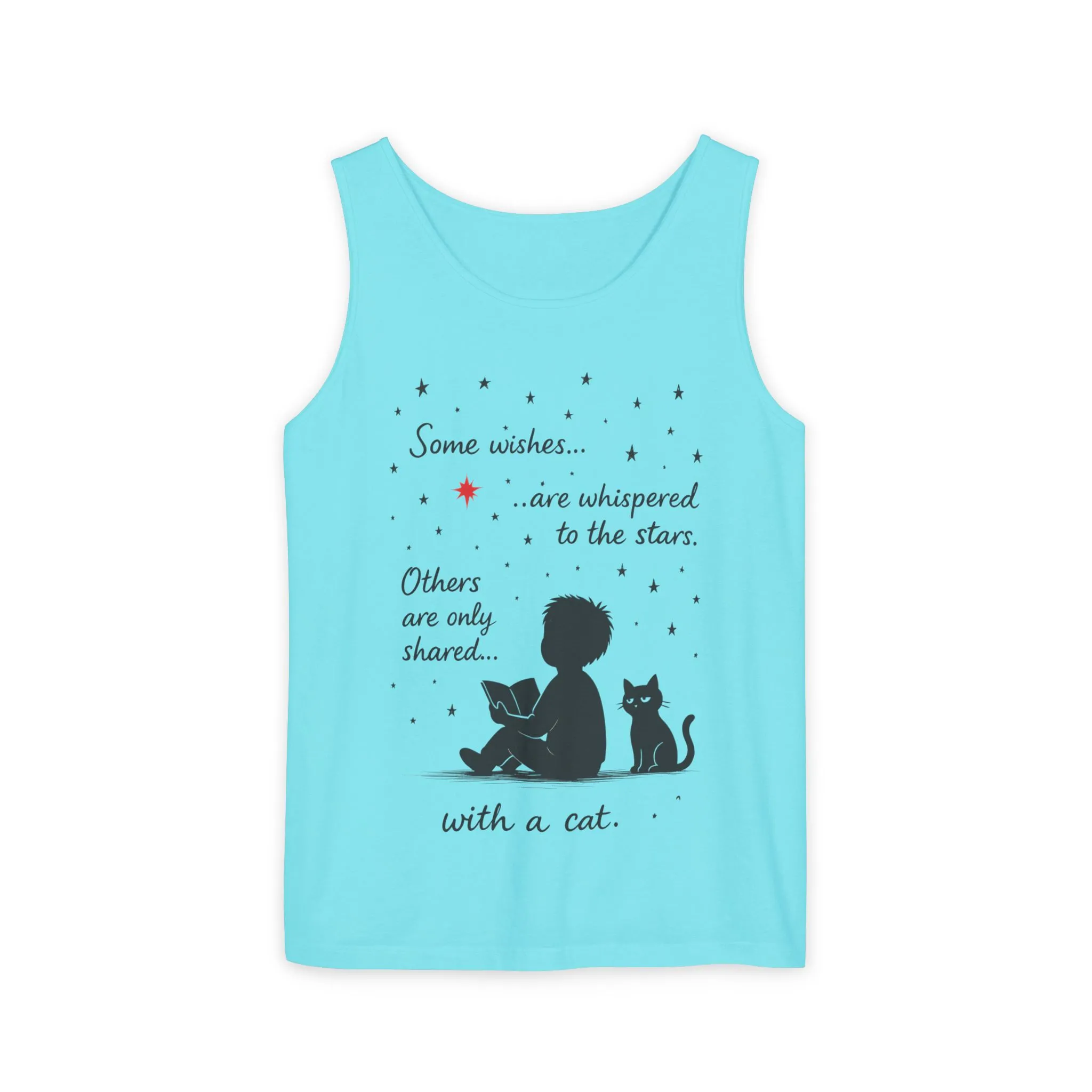 Whimsical Cat Lover's Tank Top, Inspirational Quote Top, Womens Garment-Dyed Summer Shirt, Gifts for Cat Moms, Casual Wear, Pet [...] - Image 13