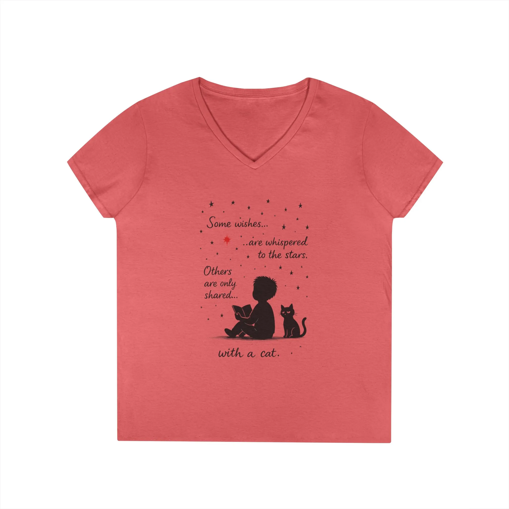 Whimsical Cat Lovers' V-Neck T-Shirt - Perfect Gift for Cat Enthusiasts, Animal Lovers, Birthday, and Pet Owners - Image 4