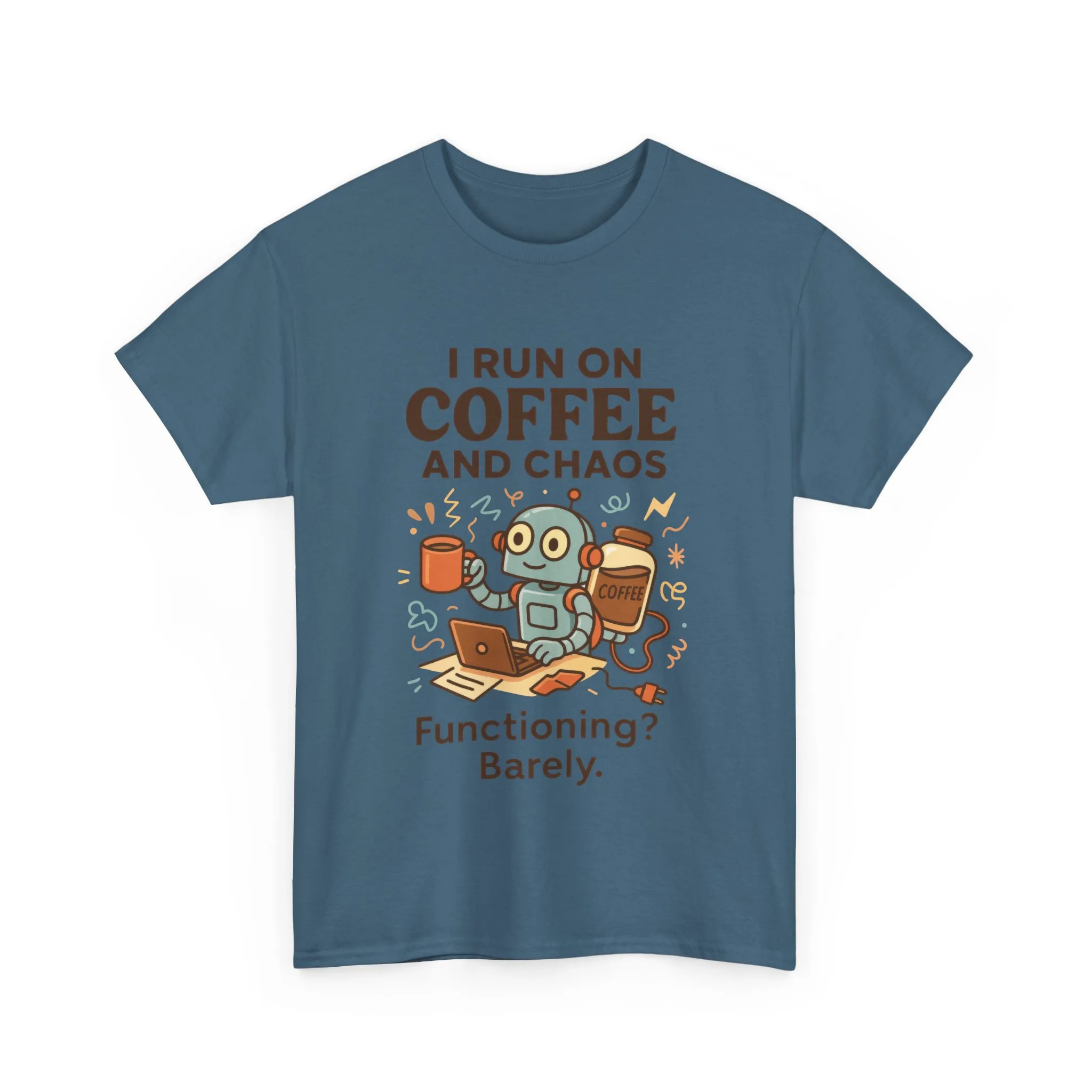I Run on Coffee and Chaos Unisex Heavy Cotton Tee, Funny Coffee Lover Shirt, Gift for Him/Her, Work from Home Humor Tee, Relaxed Fit [...] - Image 34