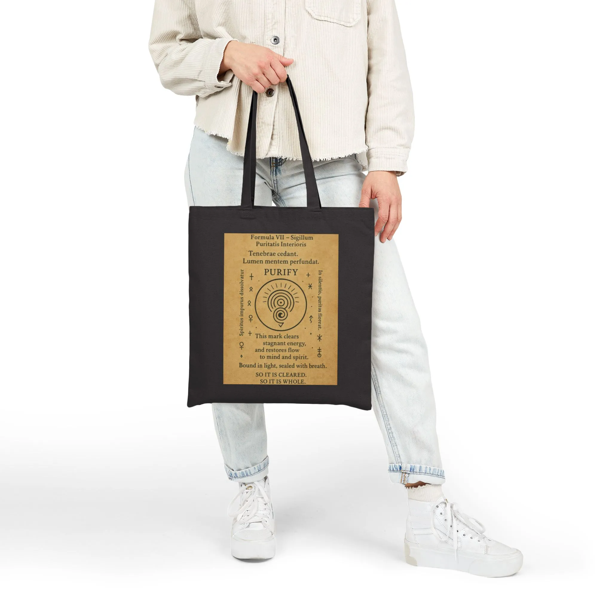 Sigil of Inner Purity Tote Bag, Energy Cleansing Symbol, Mystic Spiral Bag, Witchy Mind Spirit Alignment Charm, Spiritual Purification Tote - Image 10