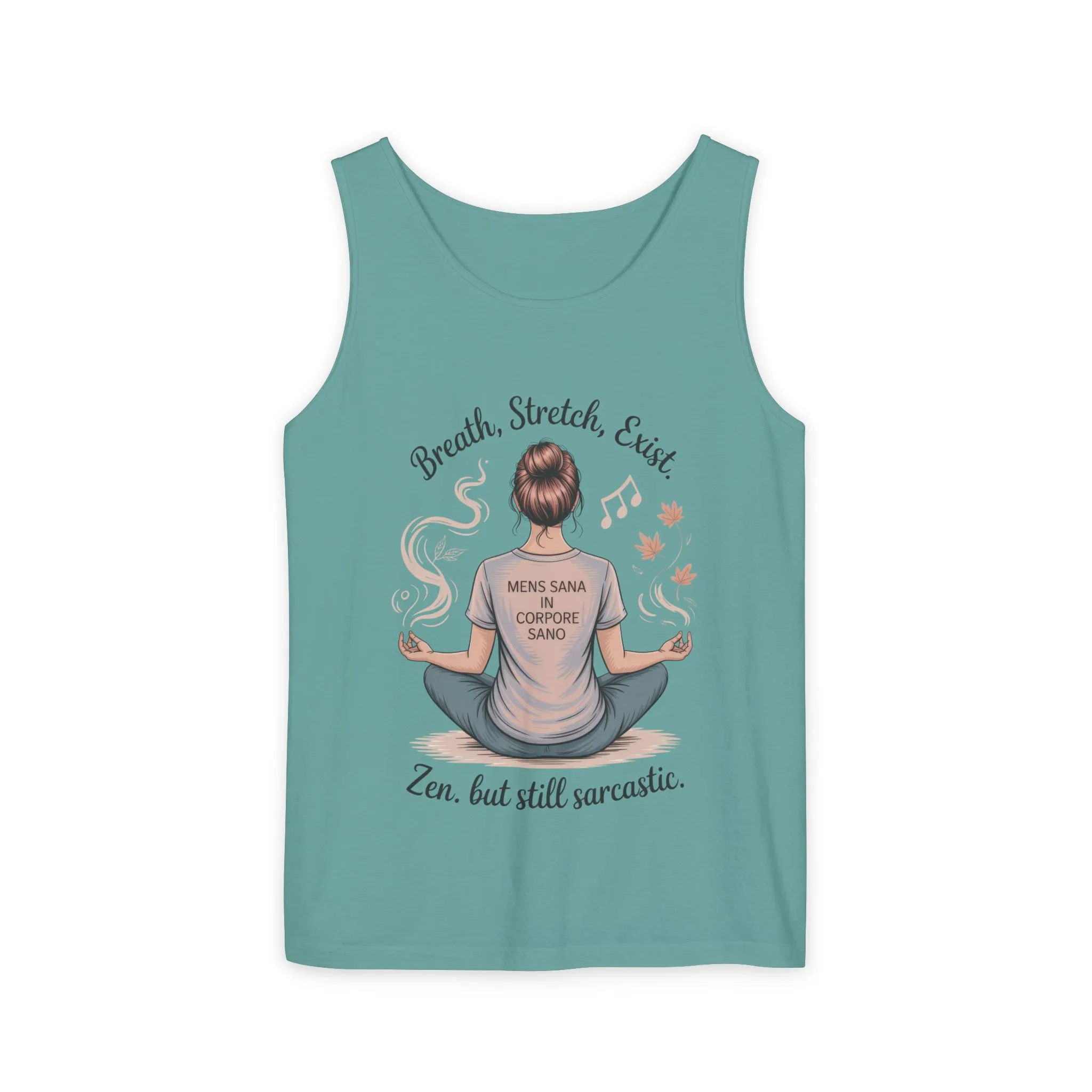 Zen Sarcastic Tank Top, Womens Meditation Shirt, Breath Stretch Exist Tee, Yoga Apparel, Gift for Mindfulness Lovers - Image 9