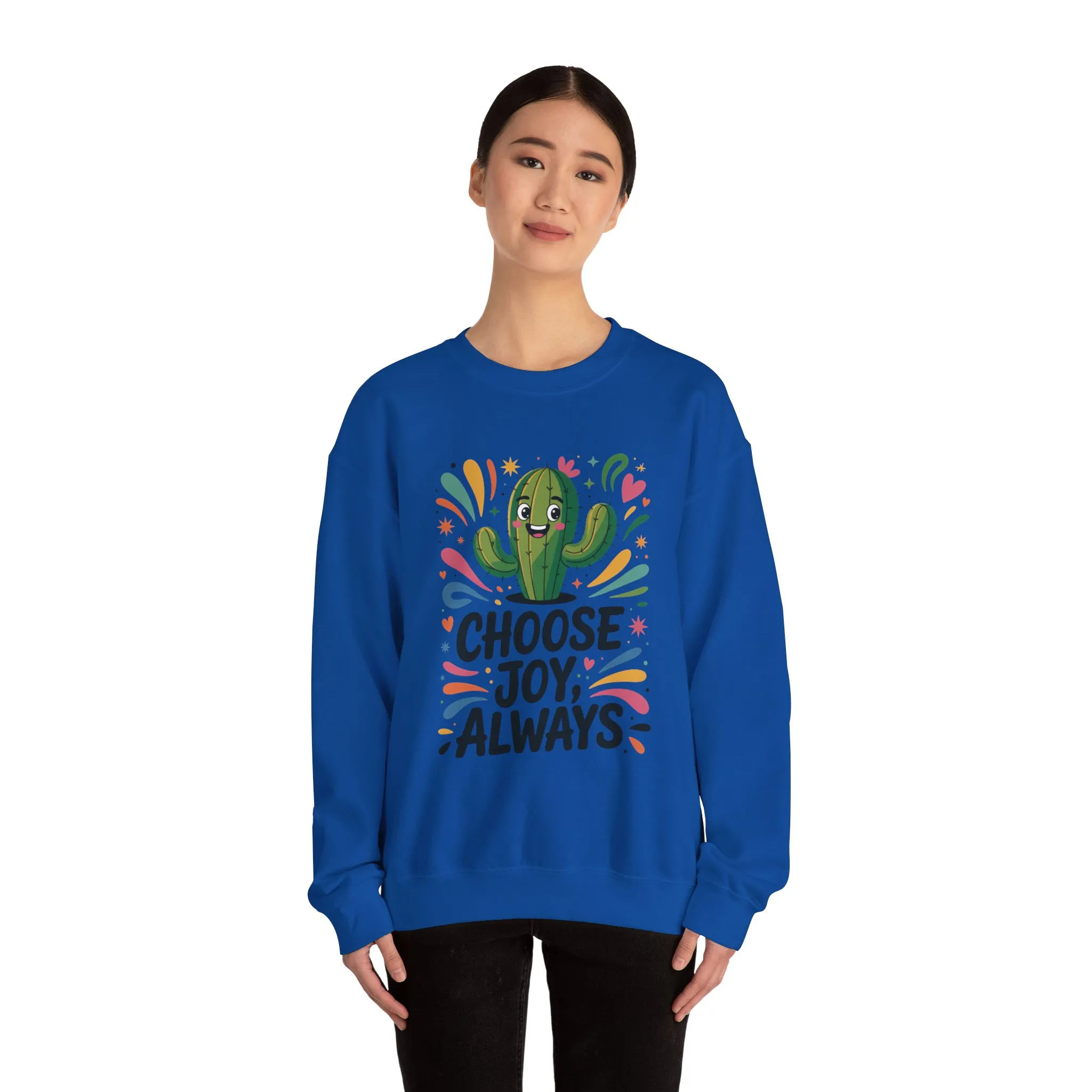 Joyful Cactus Sweatshirt: Choose Joy Always, Cozy Gift for Friends, Womens Casual Wear, Perfect for Celebrations and Everyday Comfort - Image 23