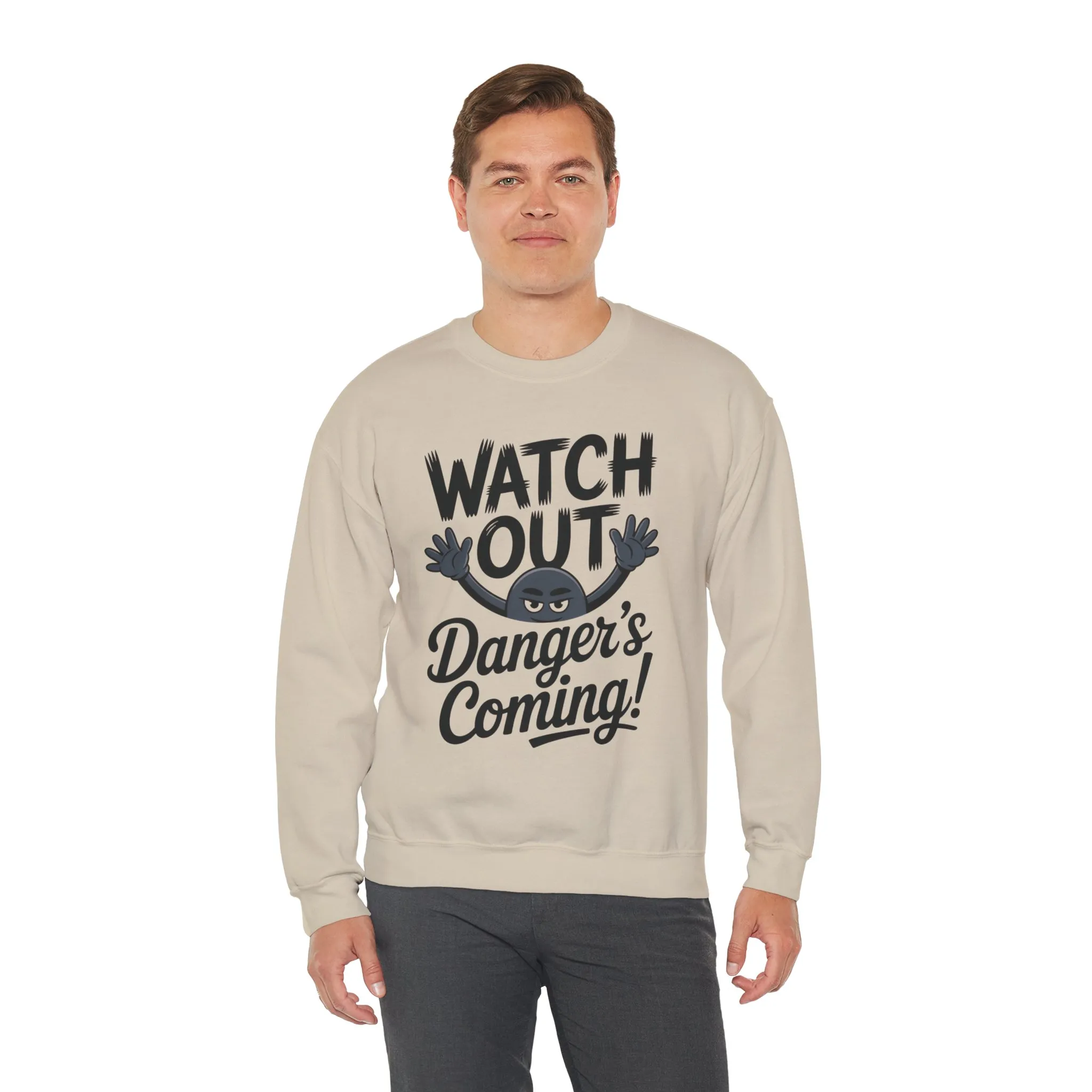 Mens Casual Crewneck Sweatshirt with Warning Message, Funny Gift for Friends, Cozy Layer for Everyone, Great for Halloween, Fall - Image 9