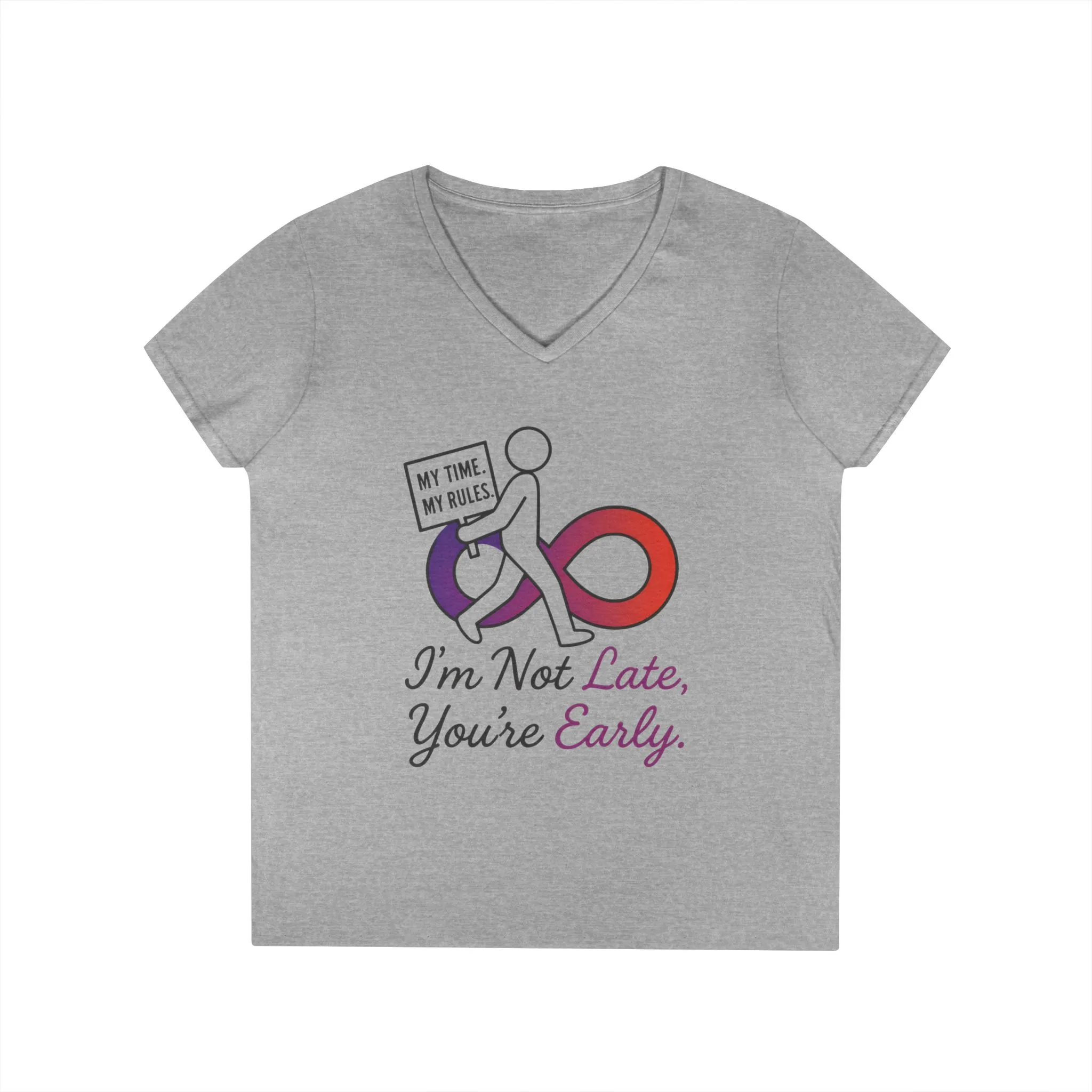My Time My Rules Women's V-Neck T-Shirt, Funny T-Shirt, Casual Wear, women empowerment tee, confident woman shirt, self love t shirt - Image 2