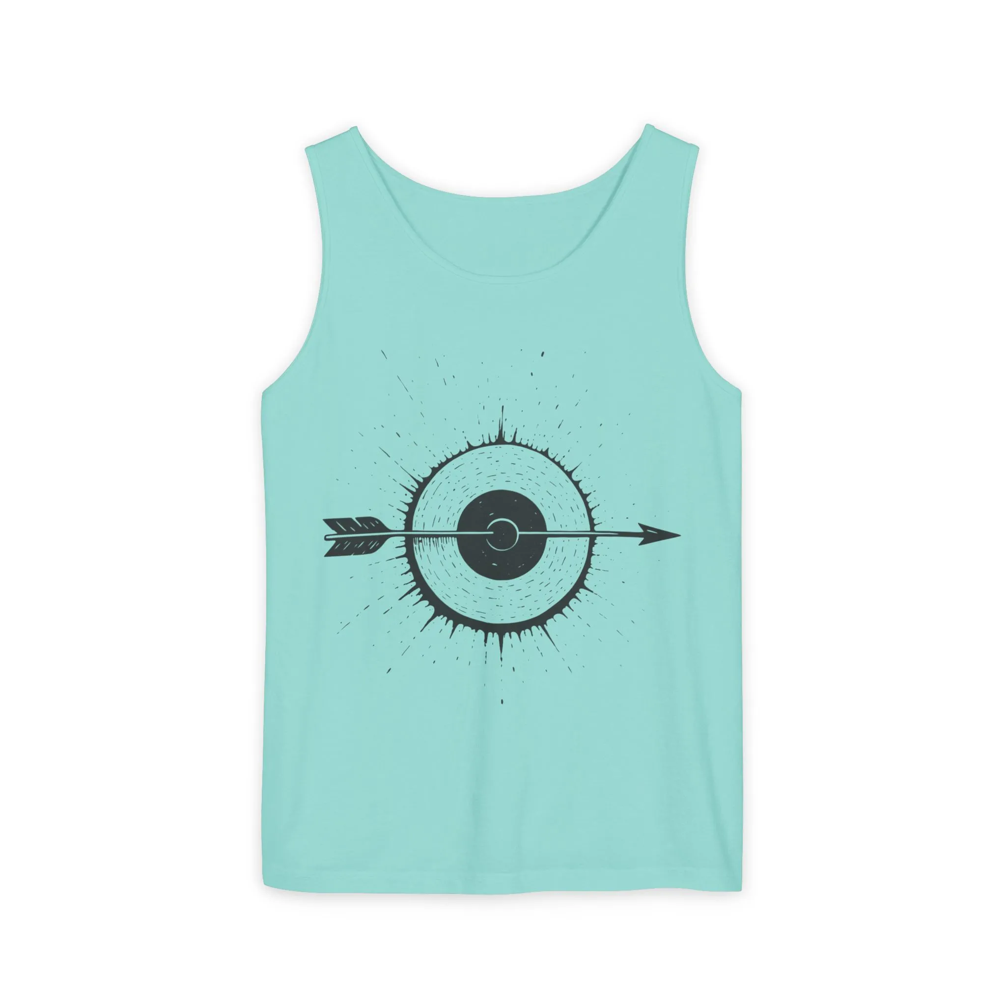 Mens Garment-Dyed Tank Top with Target Arrow Design, Casual Wear, Summer Essentials, Gym Wear, Gifts for Archery Lovers - Image 10