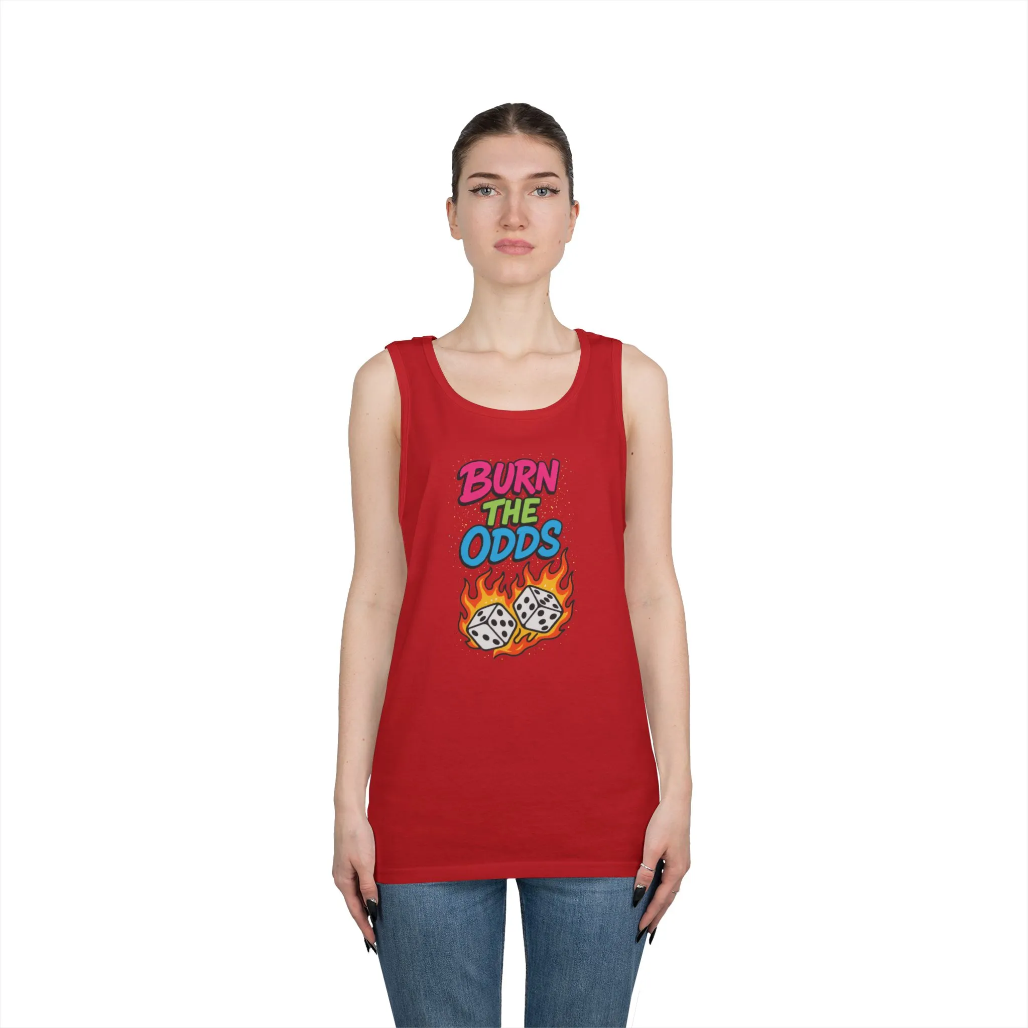 Burn the Odds Tank Top, Casual Summer Wear, Gaming Gift, Dice Design Tee, Gift for Gamers, Funny Tank, Perfect for Parties - Image 20
