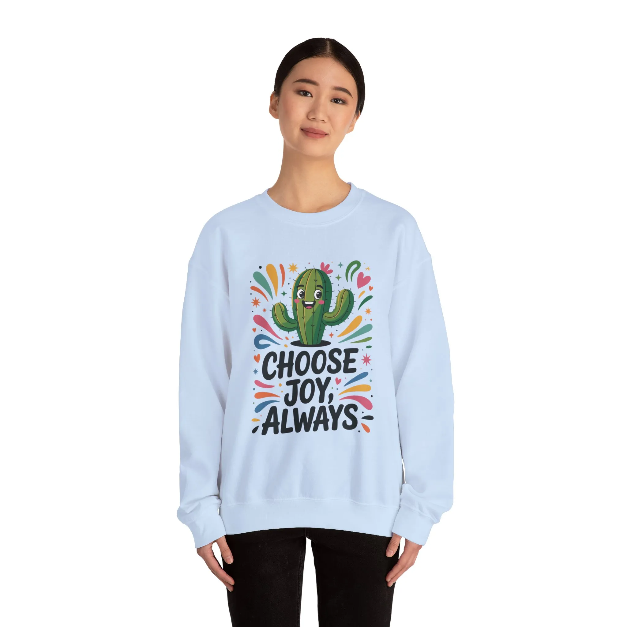 Joyful Cactus Sweatshirt: Choose Joy Always, Cozy Gift for Friends, Womens Casual Wear, Perfect for Celebrations and Everyday Comfort - Image 11