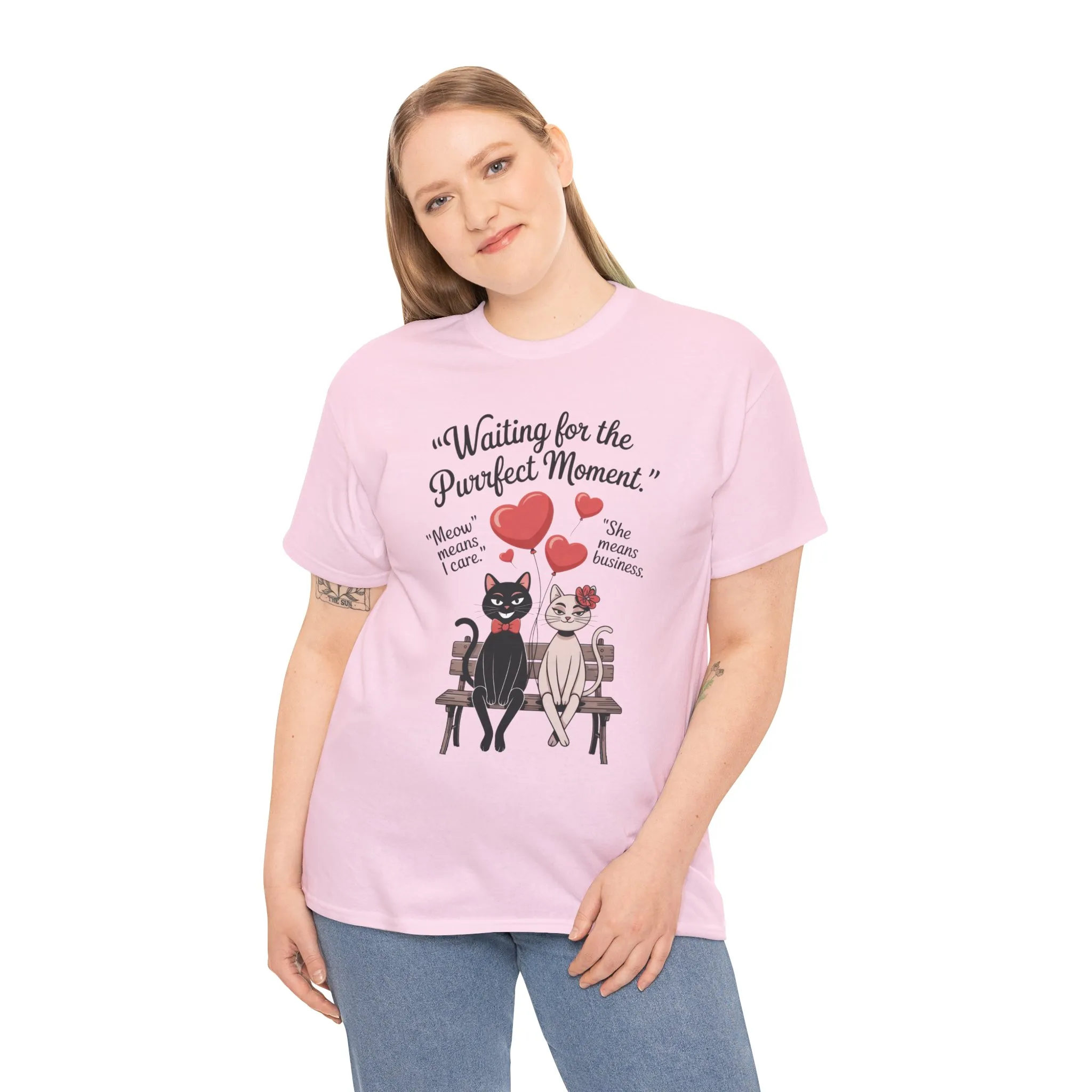 Cute Cat Lovers Tee, Unisex Heavy Cotton Tee for Pet Owners, Funny Cat Shirt, Gift for Cat Lovers, Casual T-Shirt, Animal Art Tee - Image 39