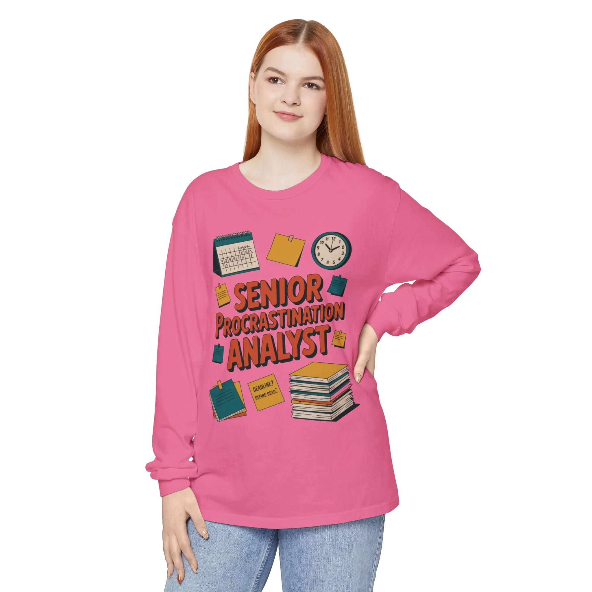 Senior Procrastination Analyst Long Sleeve Tee, Funny Work Shirt,Gift for Analysts, Office Humor, Meme Long Sleeve, Motivation Humor Apparel - Image 30