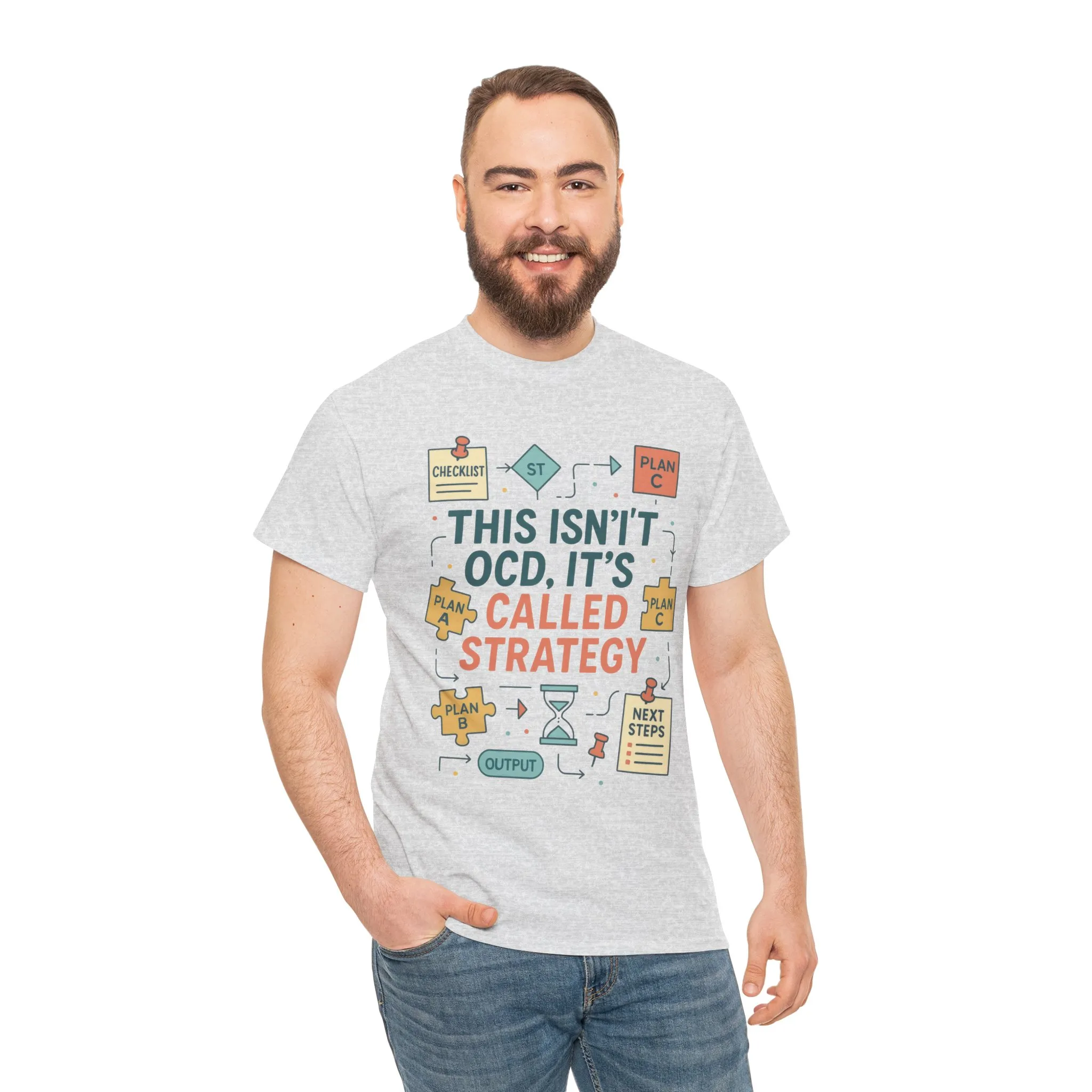 Funny Mens Strategy T-Shirt, This Isnt OCD Its Called Strategy , Planner Humor Tee for Him, OCD Joke Shirt, Gift for Strategists - Image 5