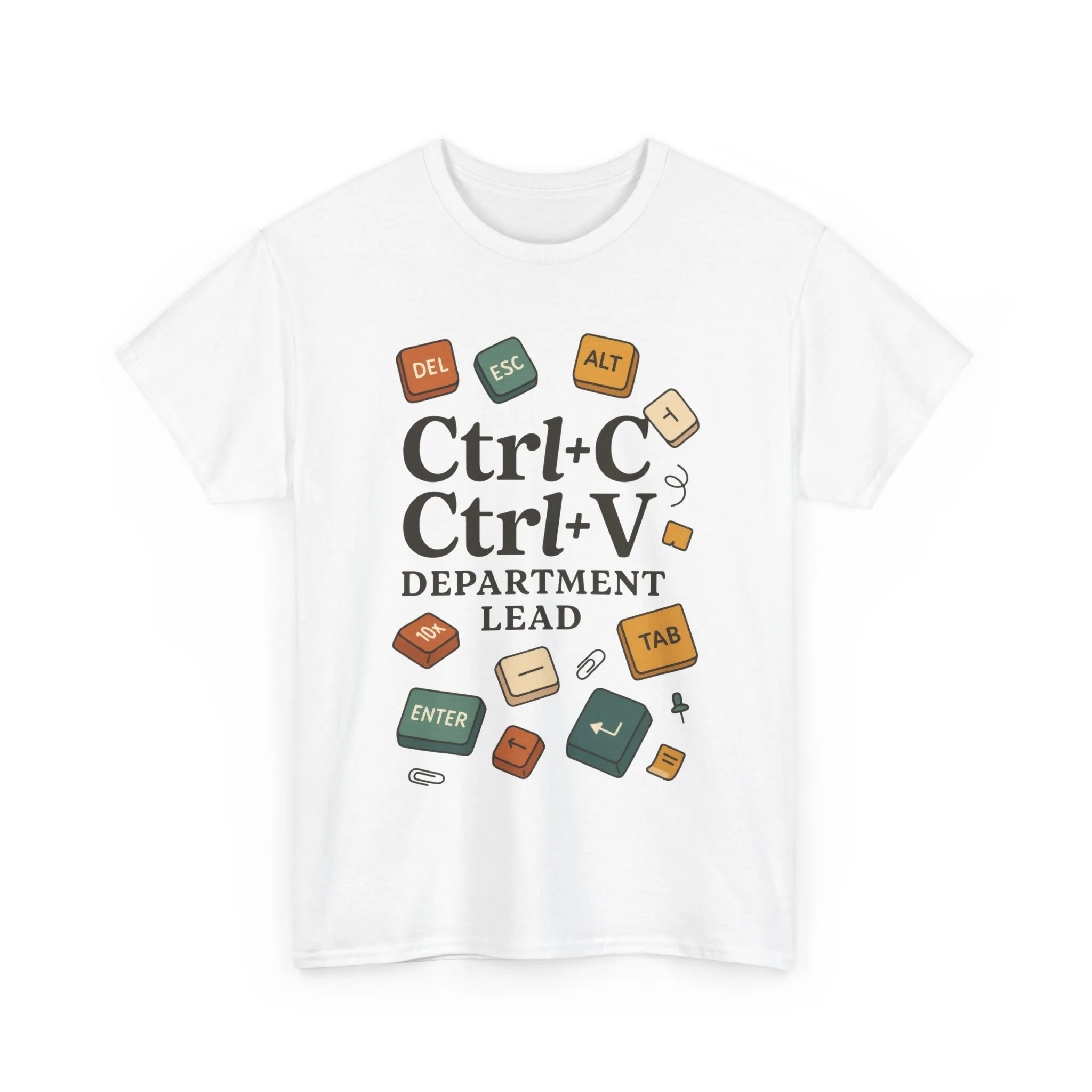 Funny Office T-Shirt, Ctrl+C Ctrl+V Department Lead Tee, Gift for Tech Lover, Creative Workwear, Programmer Apparel, Geeky Humor Shirt - Image 4