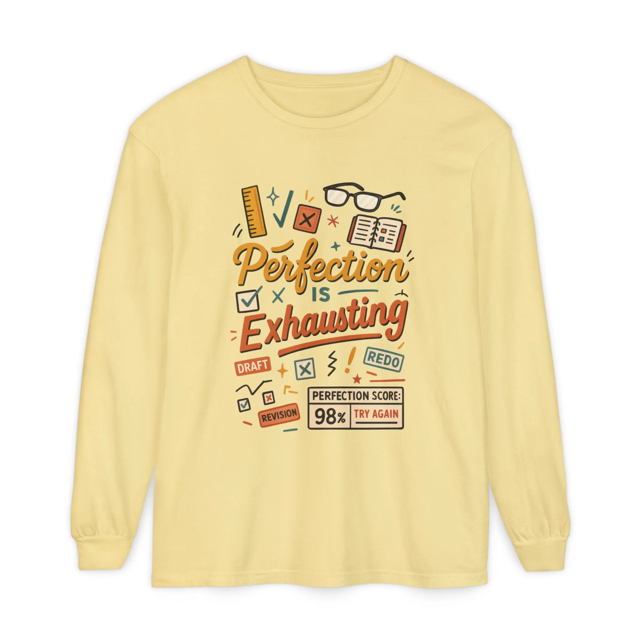 Stress Relief Long Sleeve Tee, Perfect for Perfectionists, Humorous Gift, Back-to-School, Gift for Graduates, Motivational Apparel - Image 26