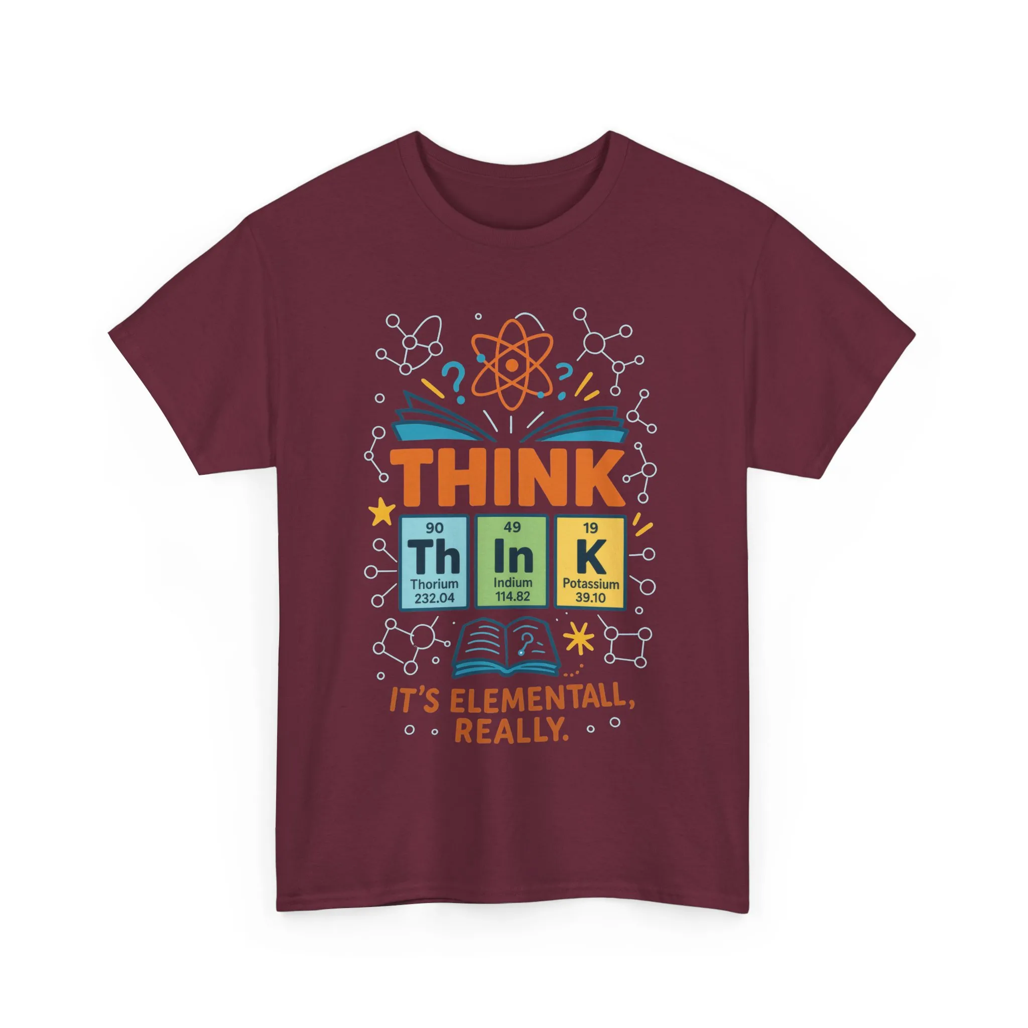 Smart Womens Science T-Shirt, THINK Periodic Table Tee, Funny Elemental Nerd Gift for Her, Graphic Tee for Science Lovers - Image 4
