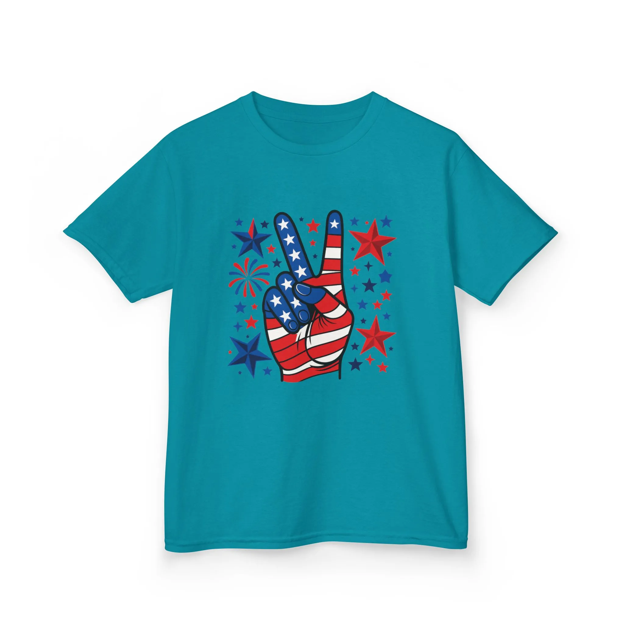 Kids Peace Sign Tee, Patriotic Children's T-Shirt, Americana Style Tee, July 4th Outfit, Independence Day Gift, Star-Spangled Shirt - Image 22
