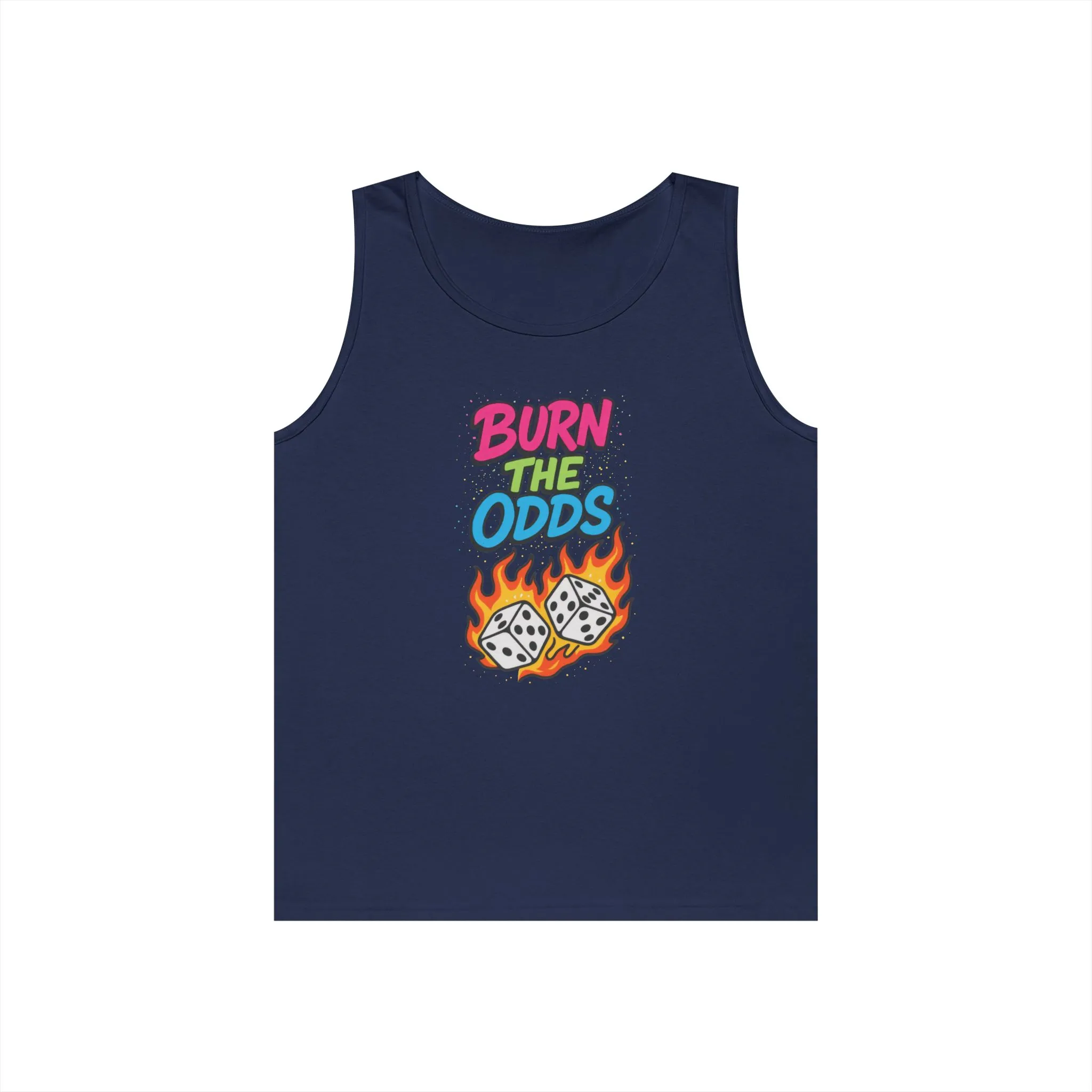 Burn the Odds Tank Top, Casual Summer Wear, Gaming Gift, Dice Design Tee, Gift for Gamers, Funny Tank, Perfect for Parties