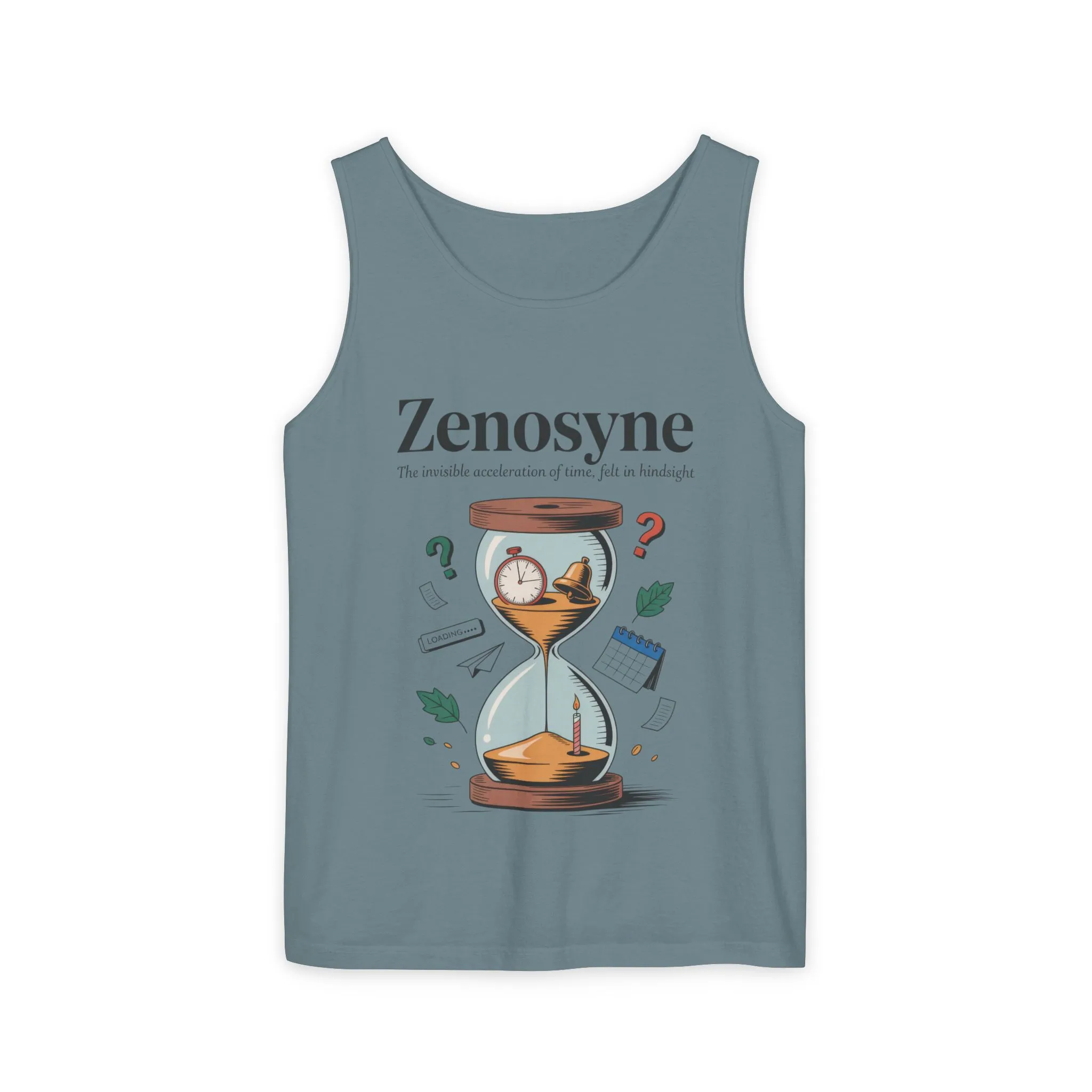 Zenosyne Tank Top, Unisex Garment-Dyed Tee, Time Awareness Gift, Casual Summer Wear, Philosophy Shirt, Unique Everyday Apparel - Image 11