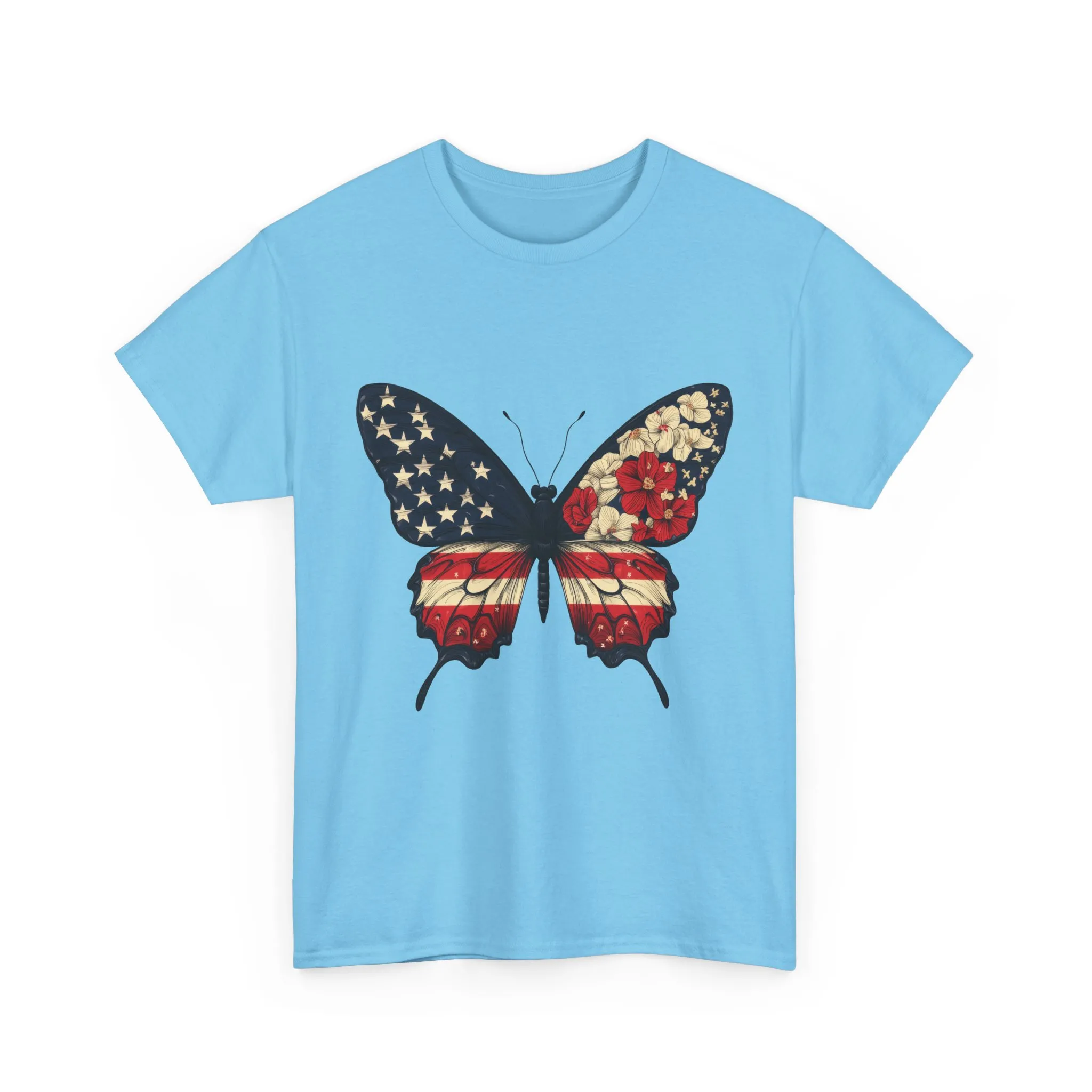 Patriotic Butterfly Tee, Unisex T-Shirt, American Flag Shirt, Nature Lover Gift, July 4th Apparel, USA Pride Clothing, Womens Patriotic Tee - Image 11