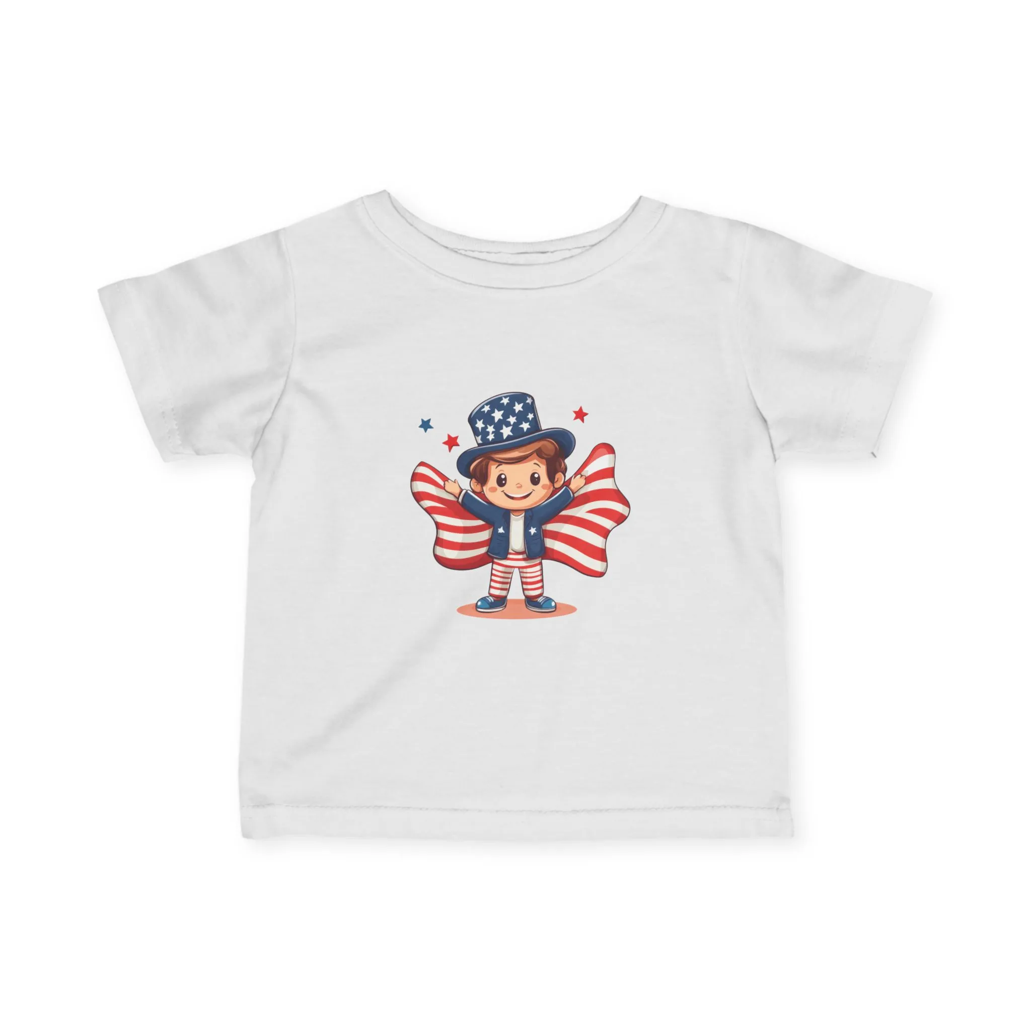 Patriotic Infant Tee, Cute Kid T-Shirt for 4th of July, Baby Independence Day Shirt, Toddler Flag Outfit, American Spirit Clothes - Image 4