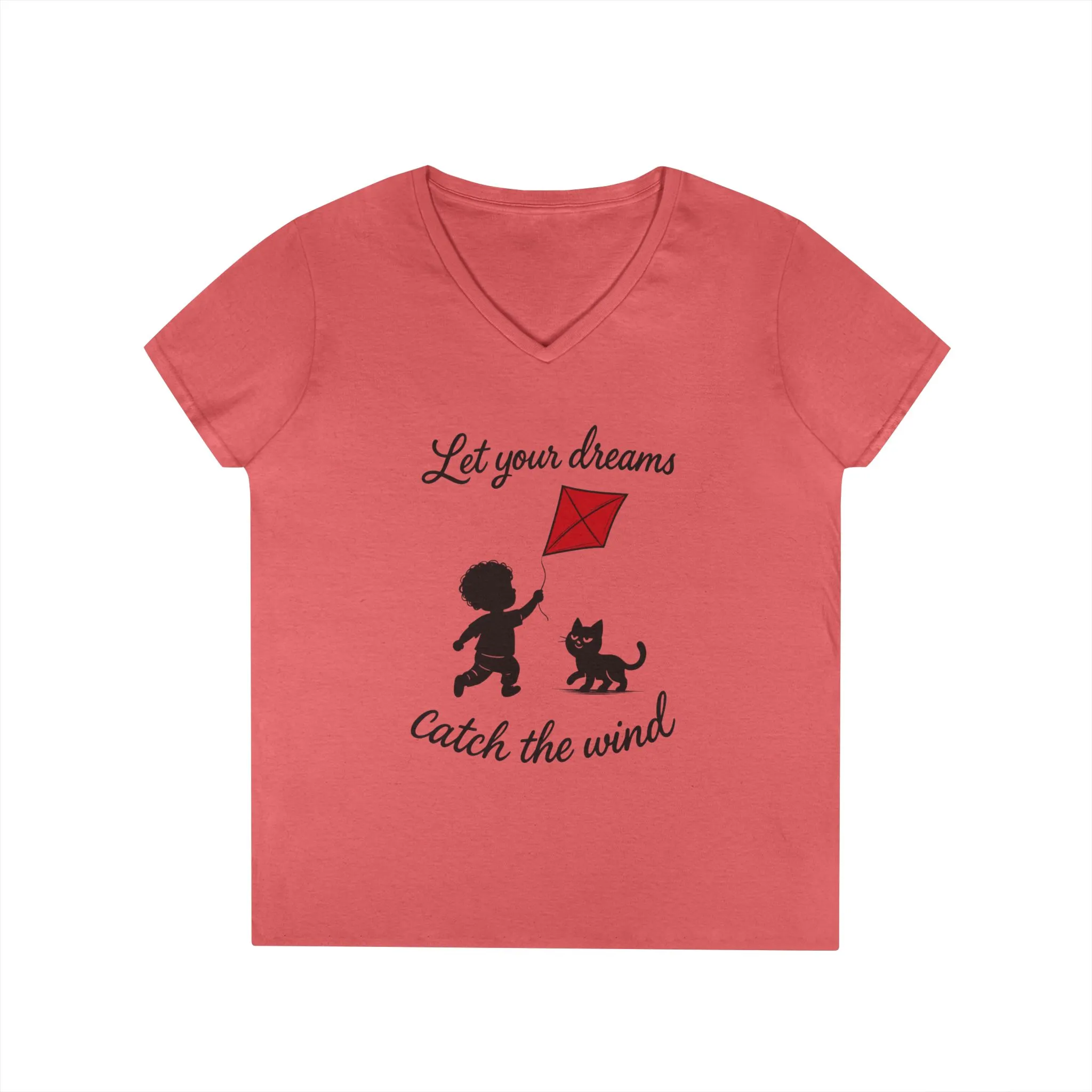 Cat Lover Girls' V-Neck T-Shirt, Gift for Birthday, Cat Lover T-Shirt, Cat Mom Gift, Gift for Kids and Animal Lovers - Image 7