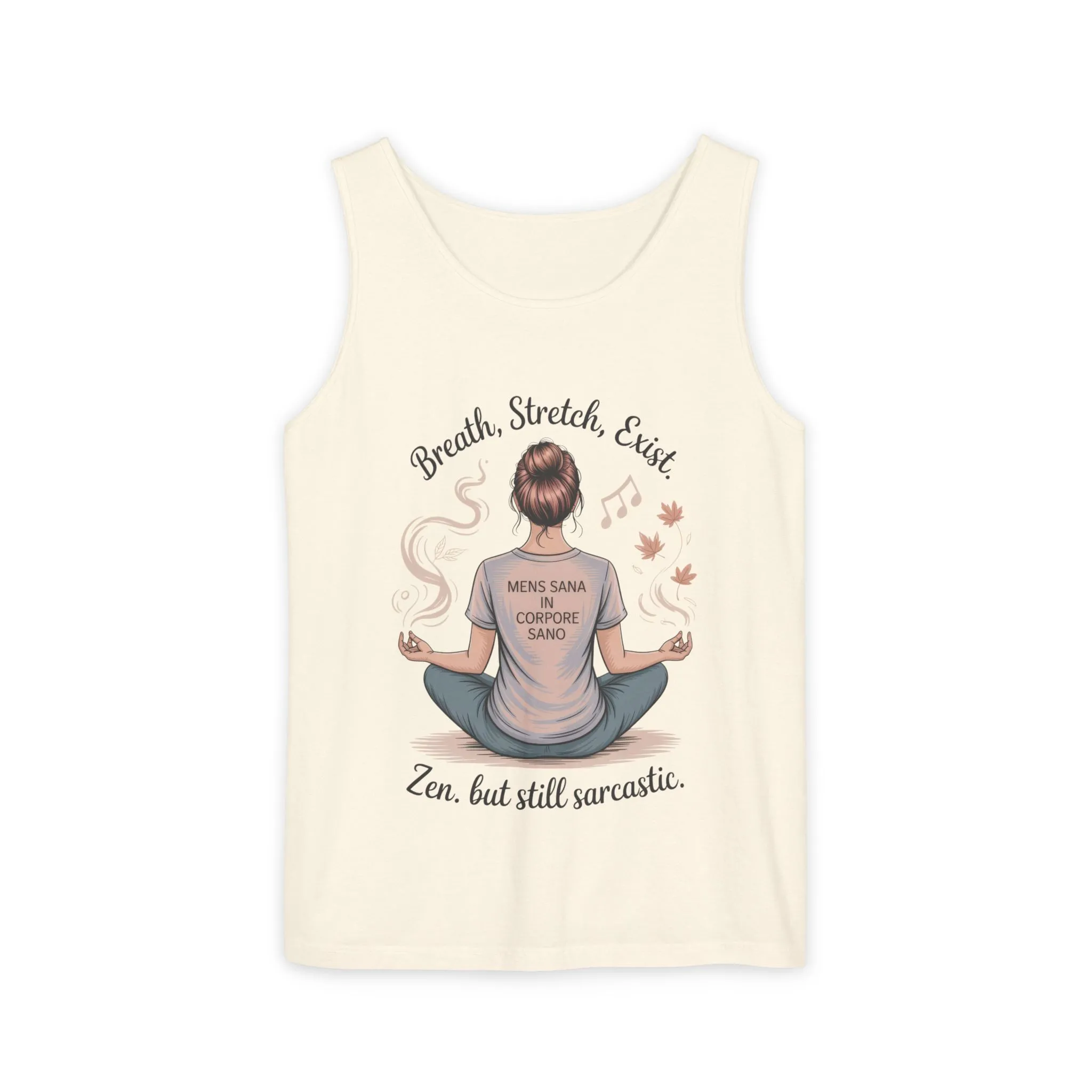 Zen Sarcastic Tank Top, Womens Meditation Shirt, Breath Stretch Exist Tee, Yoga Apparel, Gift for Mindfulness Lovers - Image 21