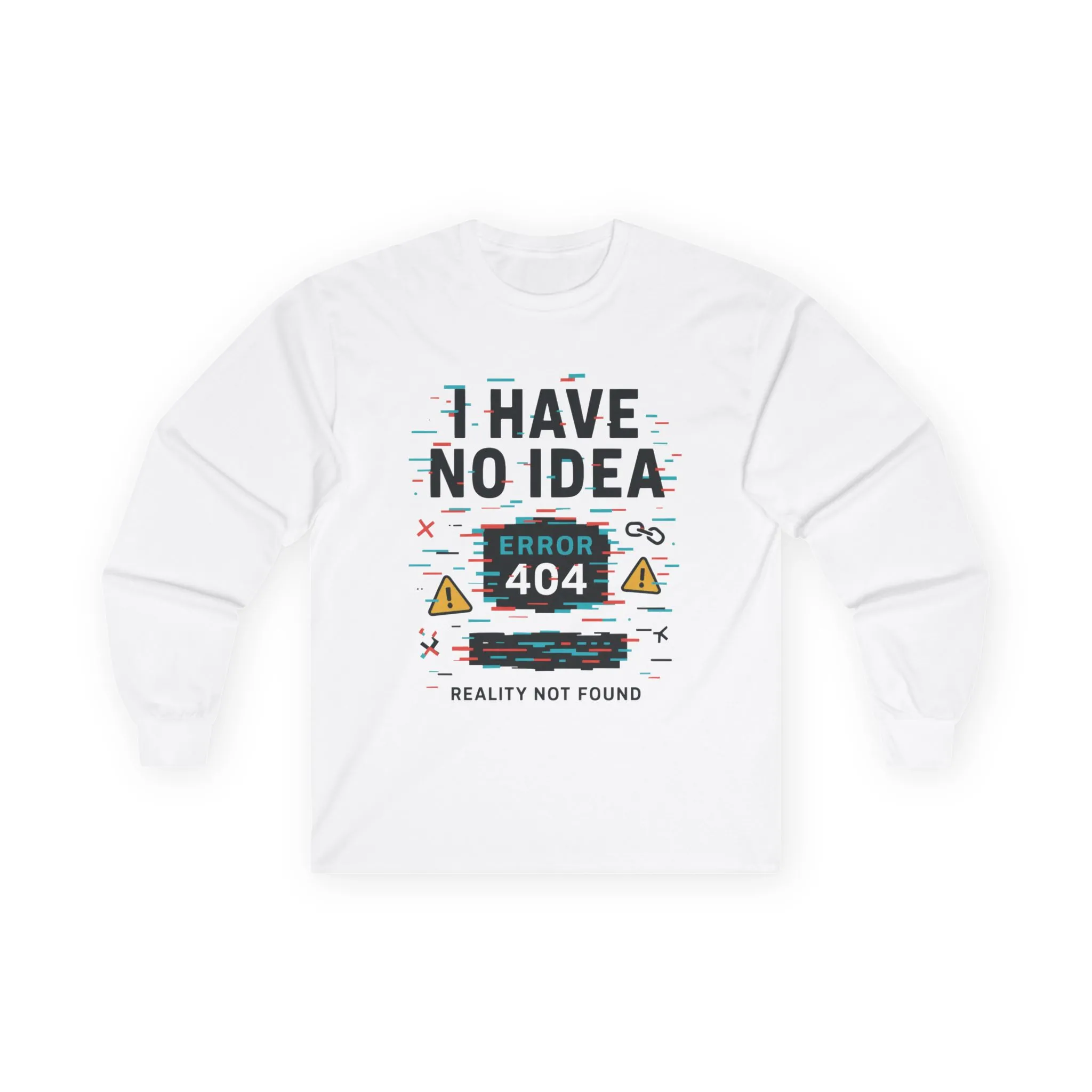 Funny Long Sleeve Tee with Error 404 Design, Gift for Tech Lovers, Casual Wear, Internet Humor, Geeky Apparel, Birthday Gift - Image 4
