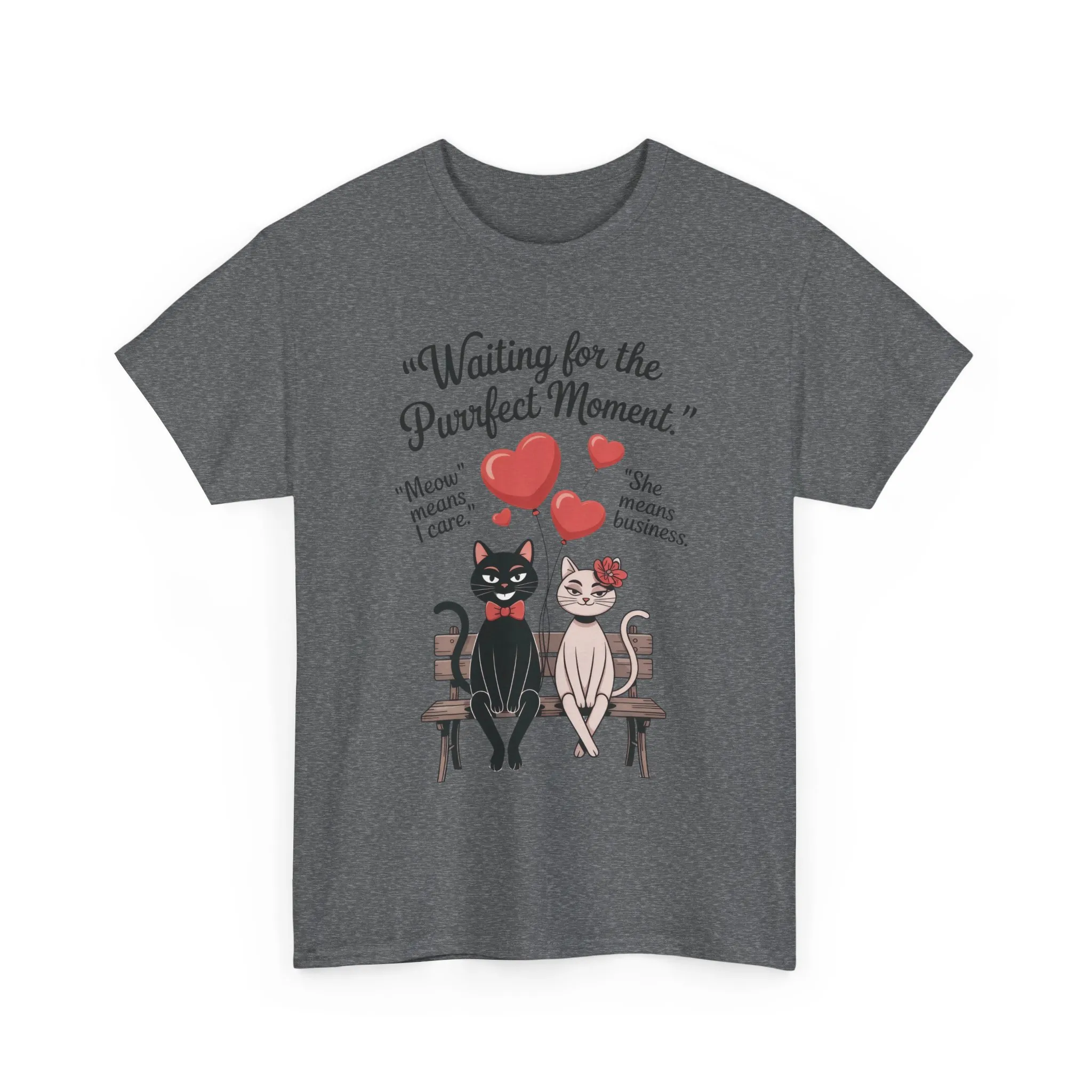Cute Cat Lovers Tee, Unisex Heavy Cotton Tee for Pet Owners, Funny Cat Shirt, Gift for Cat Lovers, Casual T-Shirt, Animal Art Tee - Image 7