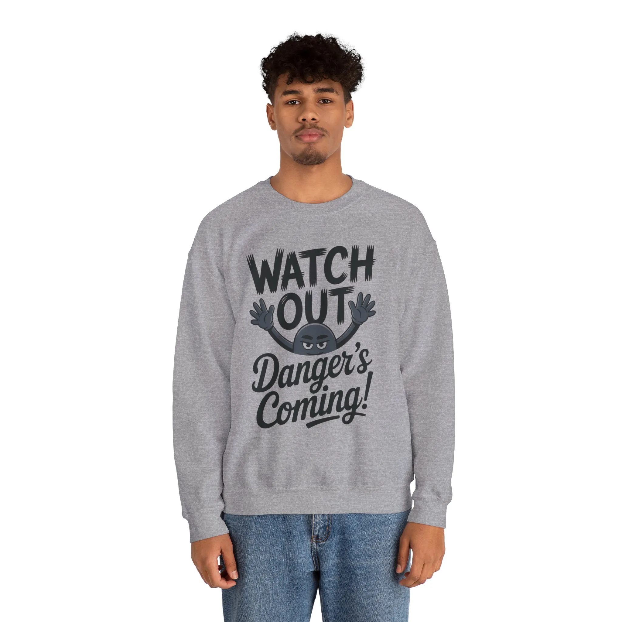 Mens Casual Crewneck Sweatshirt with Warning Message, Funny Gift for Friends, Cozy Layer for Everyone, Great for Halloween, Fall - Image 11
