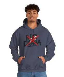 No Drama Mens Hoodie, Cozy Hoodie, Everyday Wear, Gift for Friend, Casual Fashion, Relaxed Vibes