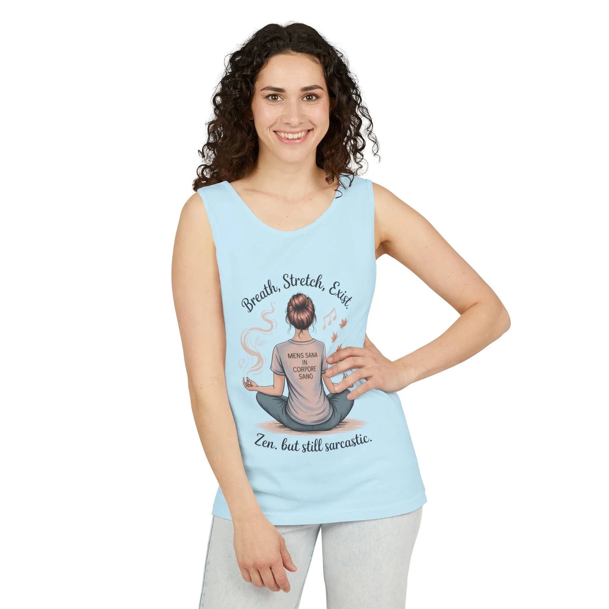 Zen Sarcastic Tank Top, Womens Meditation Shirt, Breath Stretch Exist Tee, Yoga Apparel, Gift for Mindfulness Lovers - Image 24