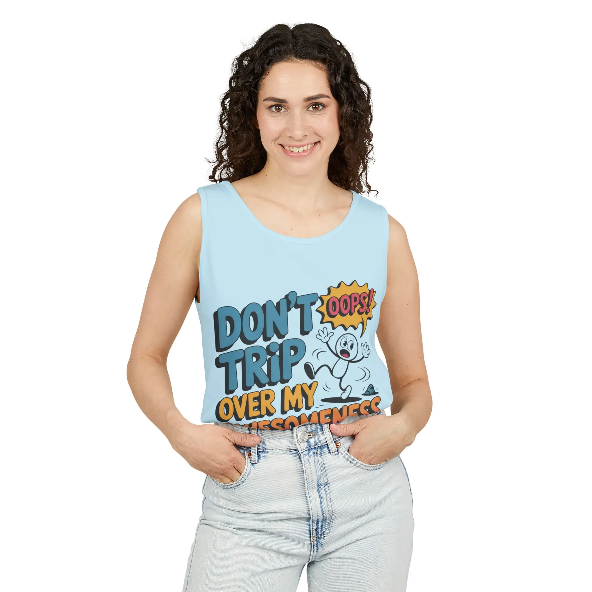 Funny Graphic Tank Top, Don't Trip Over My Awesomeness Tank, Womens Cotton Tank for Casual Wear, Gift for Friends, Birthday Gift, Humor Tee - Image 3